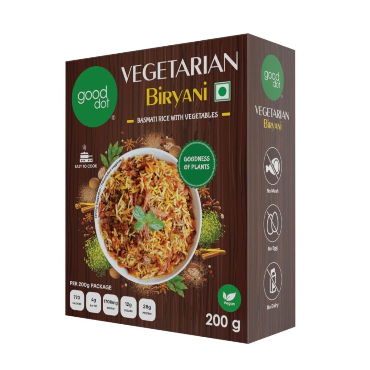 Good Dot - Vegetarian Biryani - Vegan Plant Based - 150g