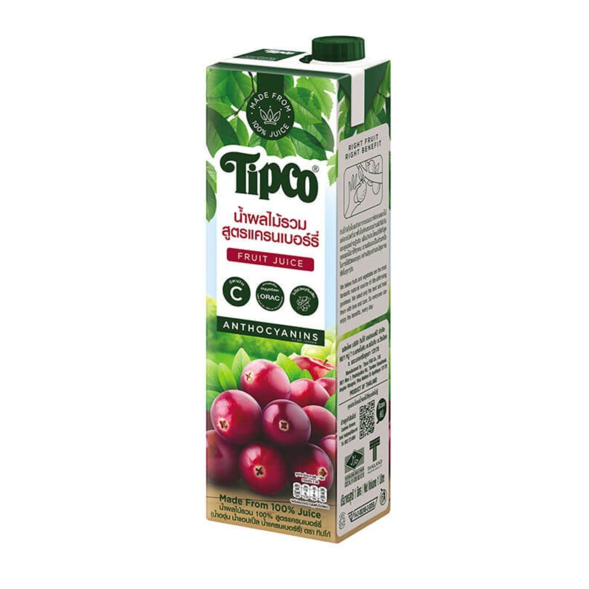 Tipco Mixed Fruit Cranberry Fruit Juice - Anthocyanins - 1L