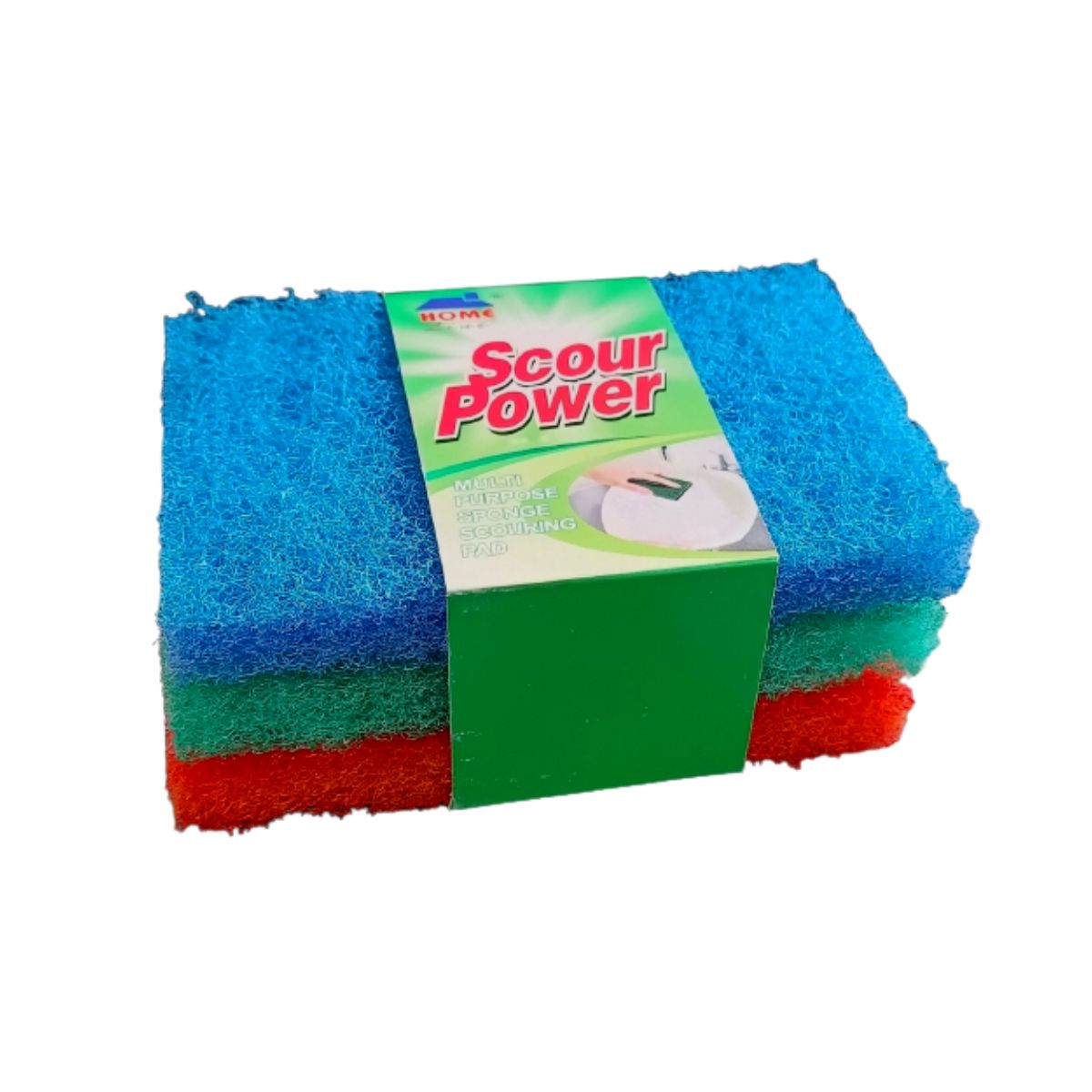 Home Line Scour Power - Multi-Purpose Sponge Scouring Pad - 3pcs