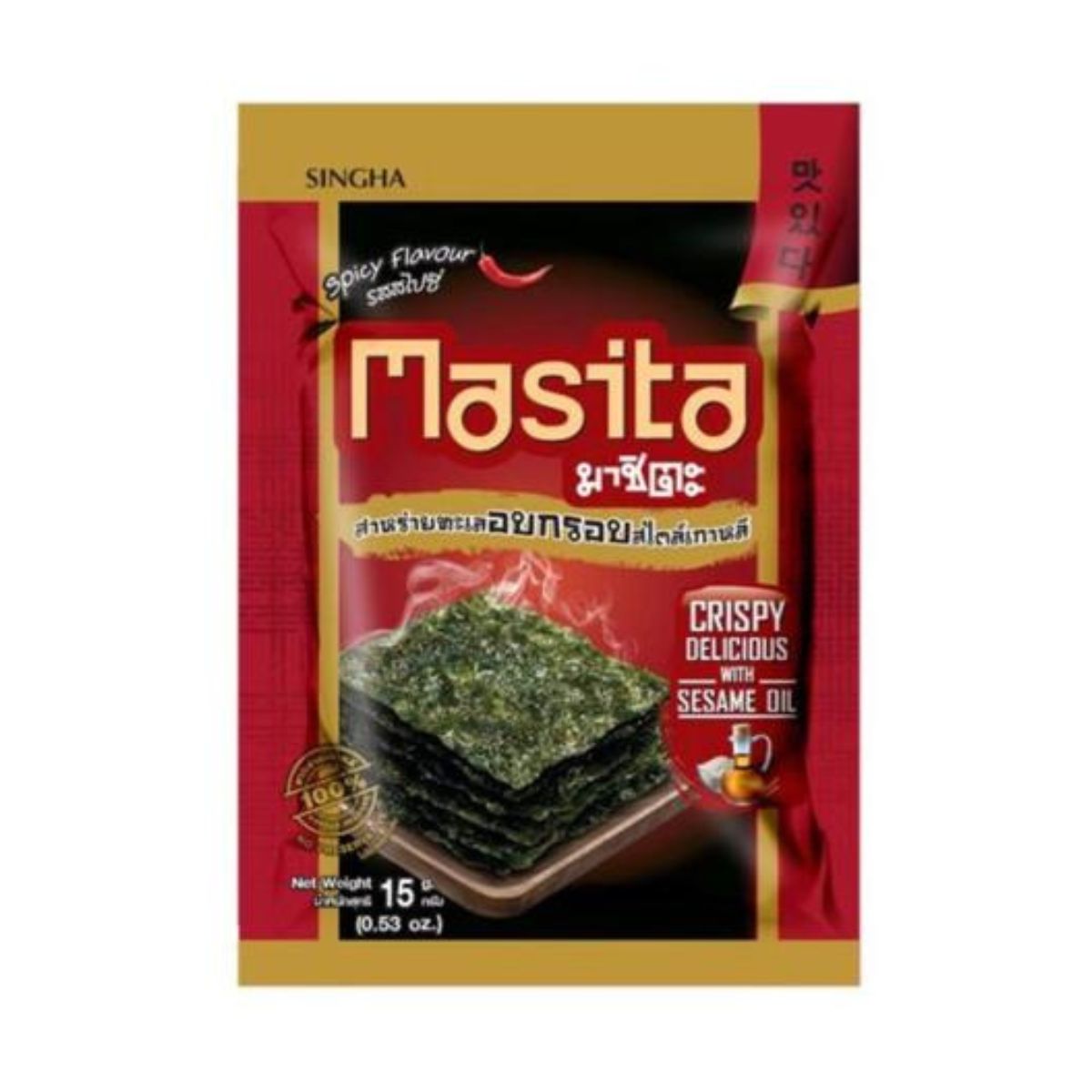 Masita - Korean Style Roasted Seaweed - Spicy Flavour - 15g