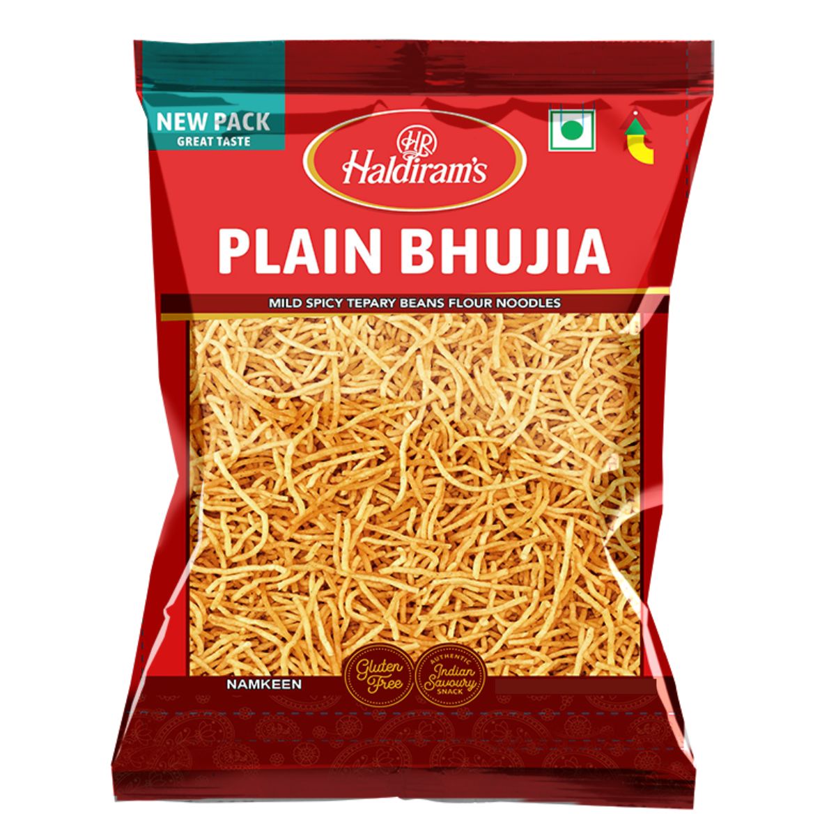 Haldiram's Plain Bhujia - Mild Spicy Tepary Beans Flour Noodles - 400g