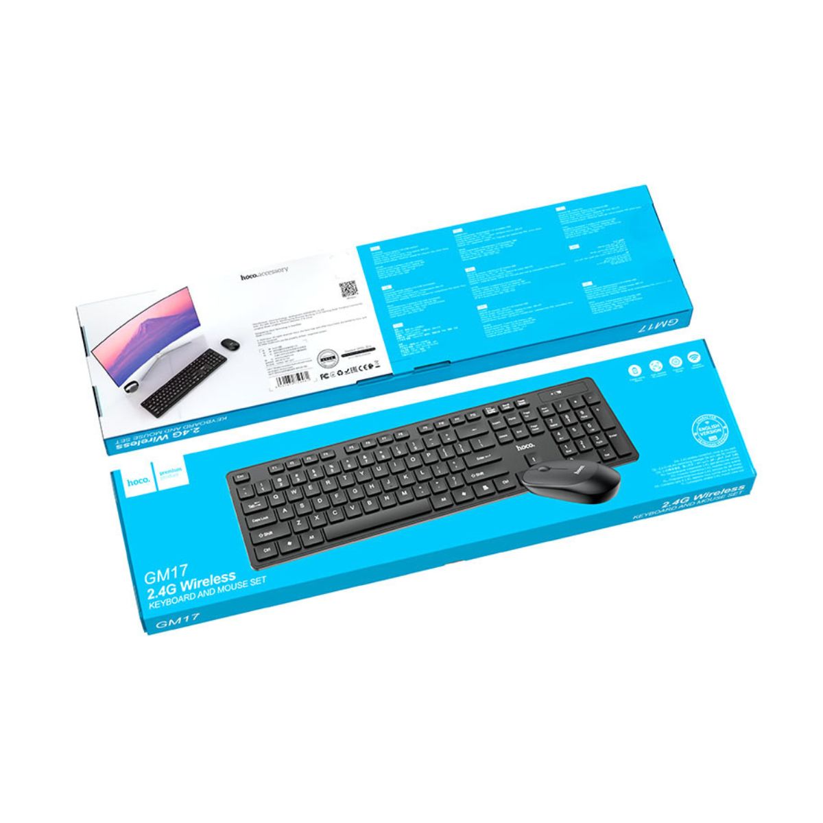 Hoco GM17 Wireless Business Keyboard And Mouse Set(English Version) - Black