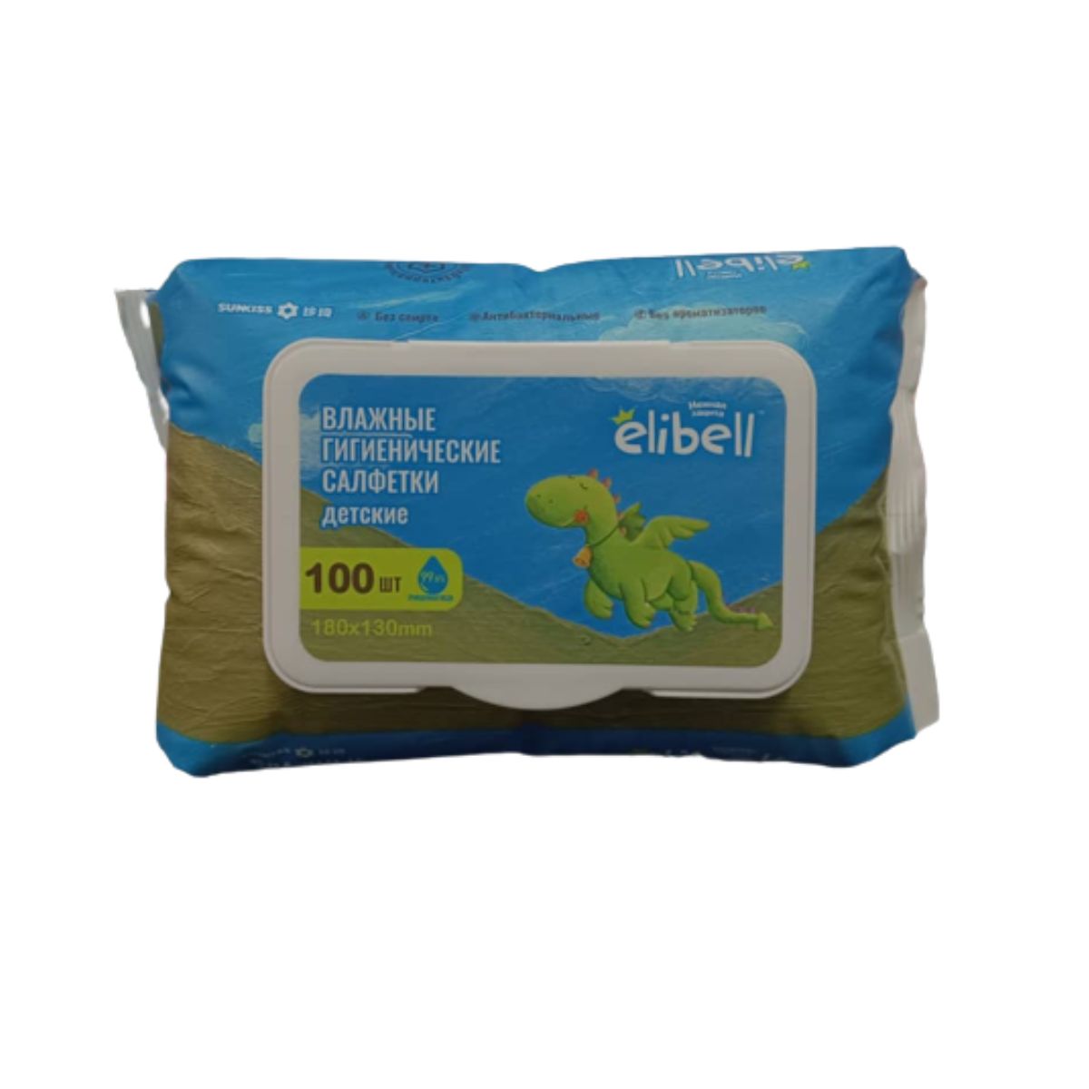 Elibell 100% Skin-friendly Baby Wet Wipes - 100 Pcs