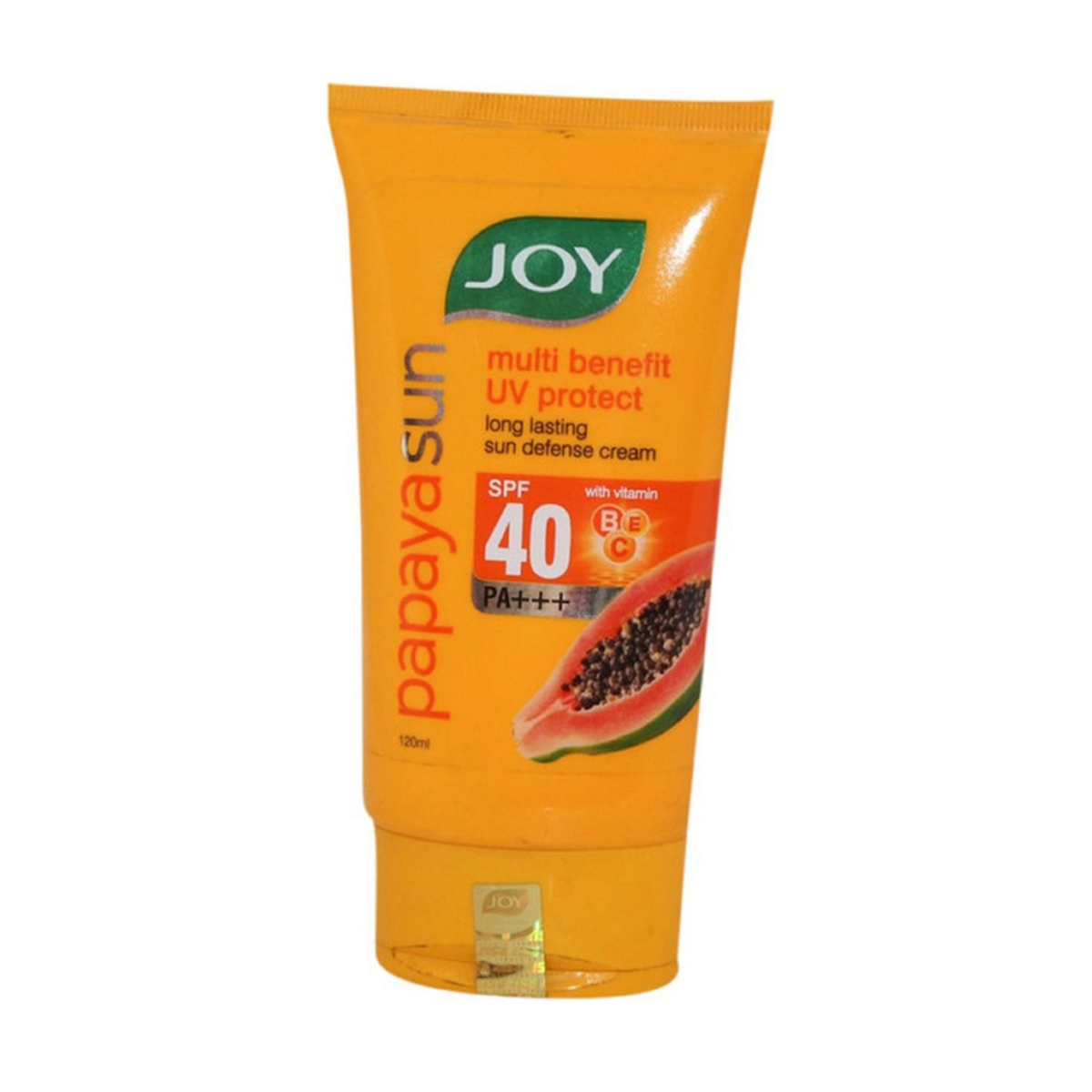 Joy Papaya Sunscreen - Multi Benefit UV Protect - Long Lasting Sun Defense Cream - PA+++ SPF 40 - 120ml