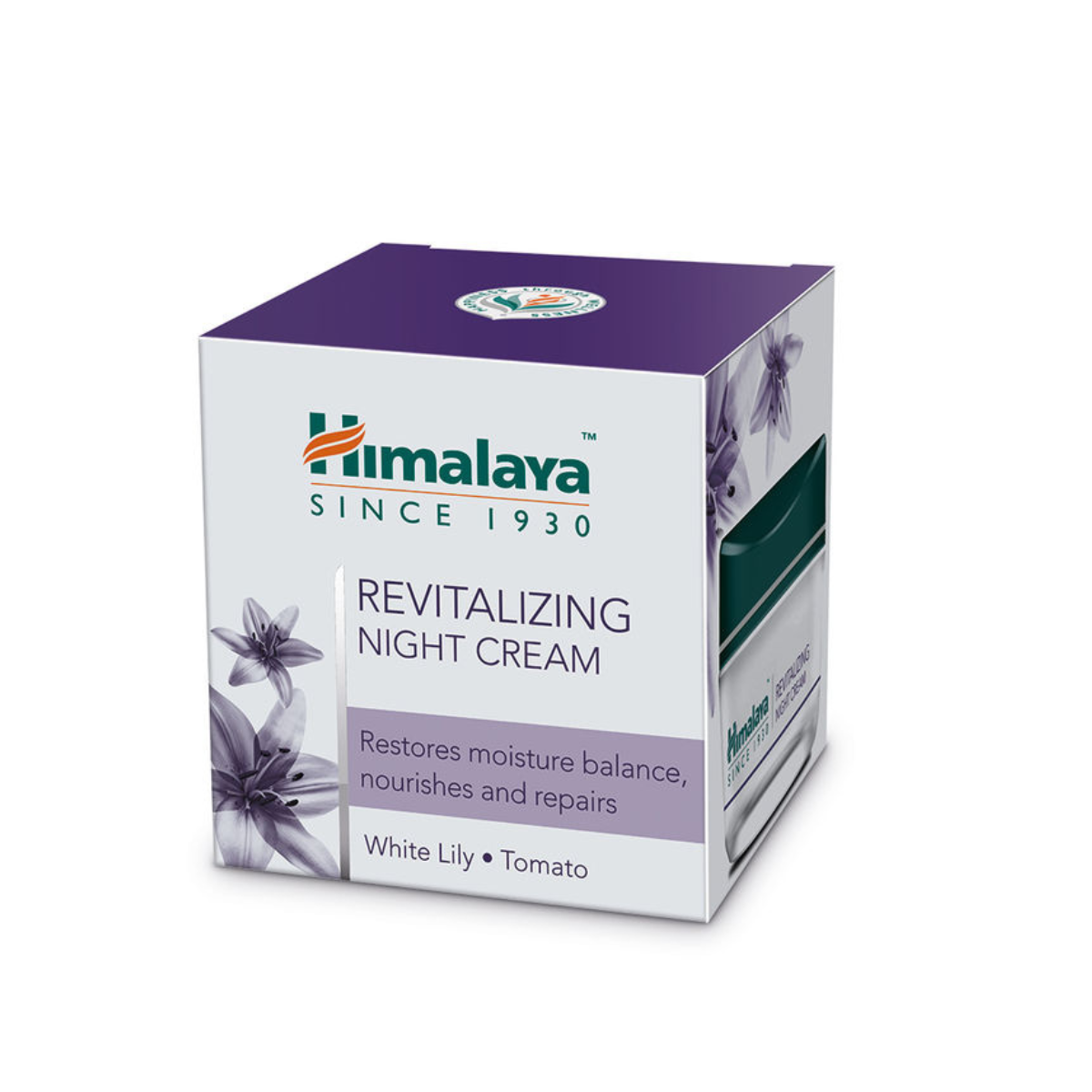 Himalaya Revitalizing Night Cream - Restores Moisture Balance, Nourishes And Repairs - White Lily + Tomato - 50g