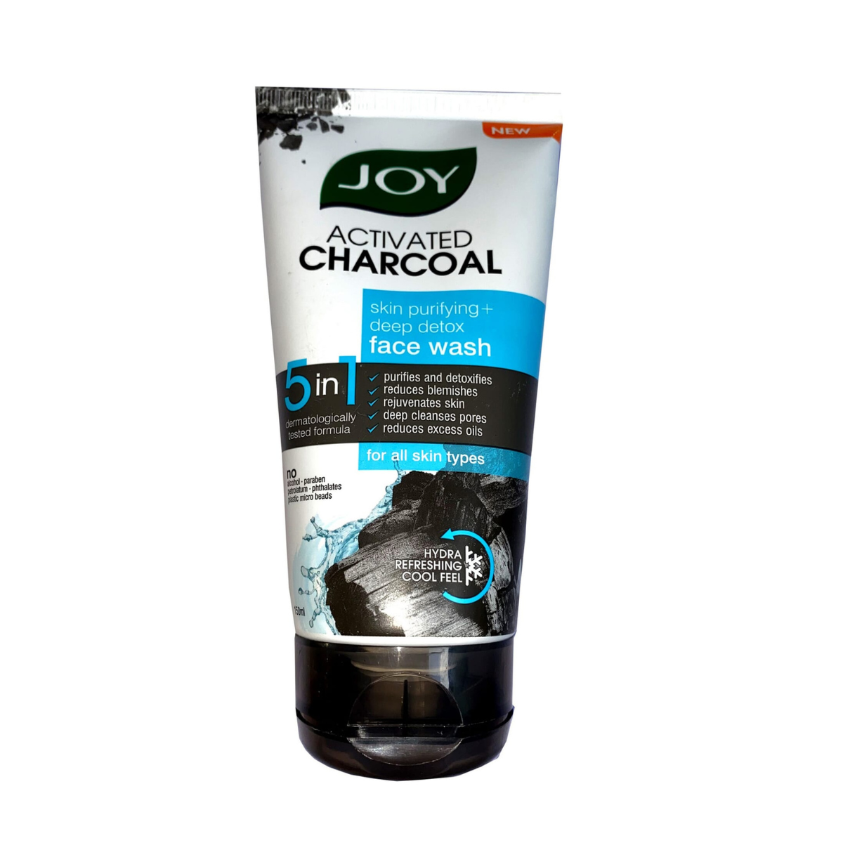 Joy Activated Charcoal Face Wash - Skin Purifying Deep Detox - Hydra Refreshing Cool Feel - 150ml