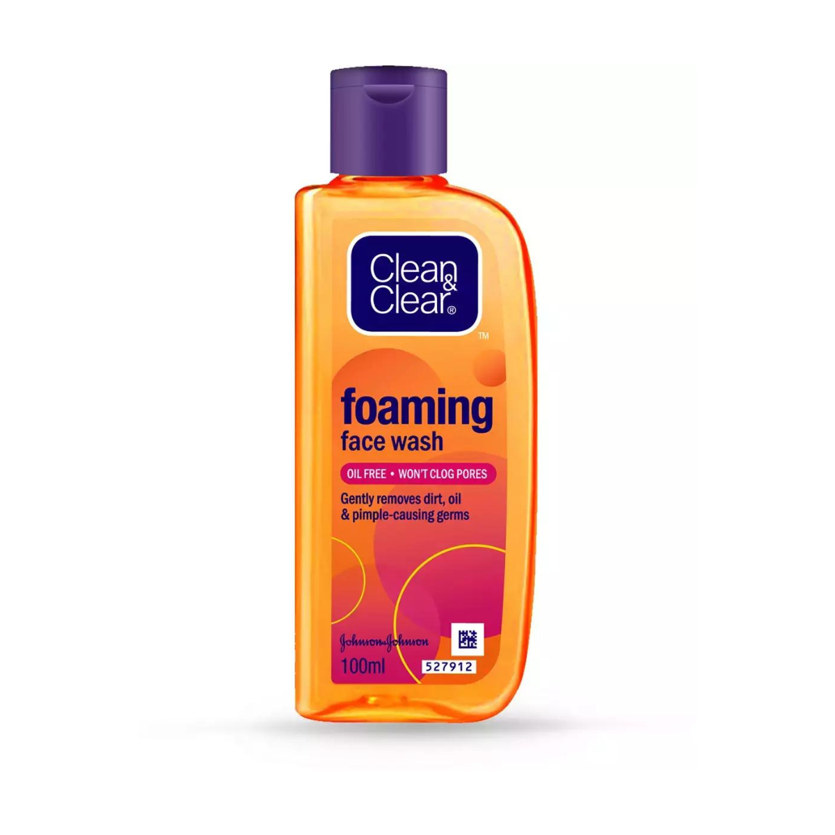 Clean & Clear Foaming Face Wash - Oil Free Won't Clog Pores - Gently Removes Dirt, Oil & Pimple Causing Germ - 100g