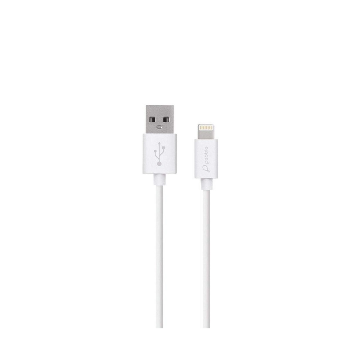 Pebble Fast Charging USB Cable PBCL10 - Lightning Charge And Sync Cable 2.4A - White