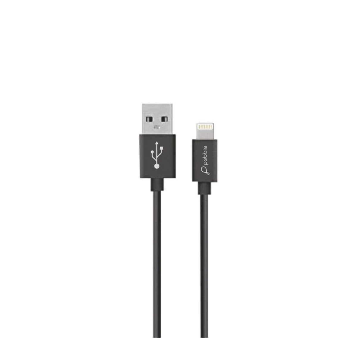 Pebble Fast Charging USB Cable PBCL10 - Lightning Charge And Sync Cable 2.4A - Black