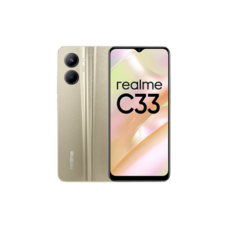 Realme C33 Mobile Phone, 3/32 - Yellow, Black & Blue