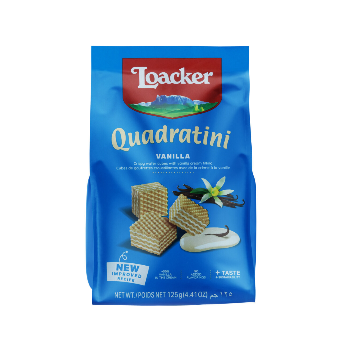 Loacker Quadratini Vanilla - Crispy Wafer Cubes - 125g
