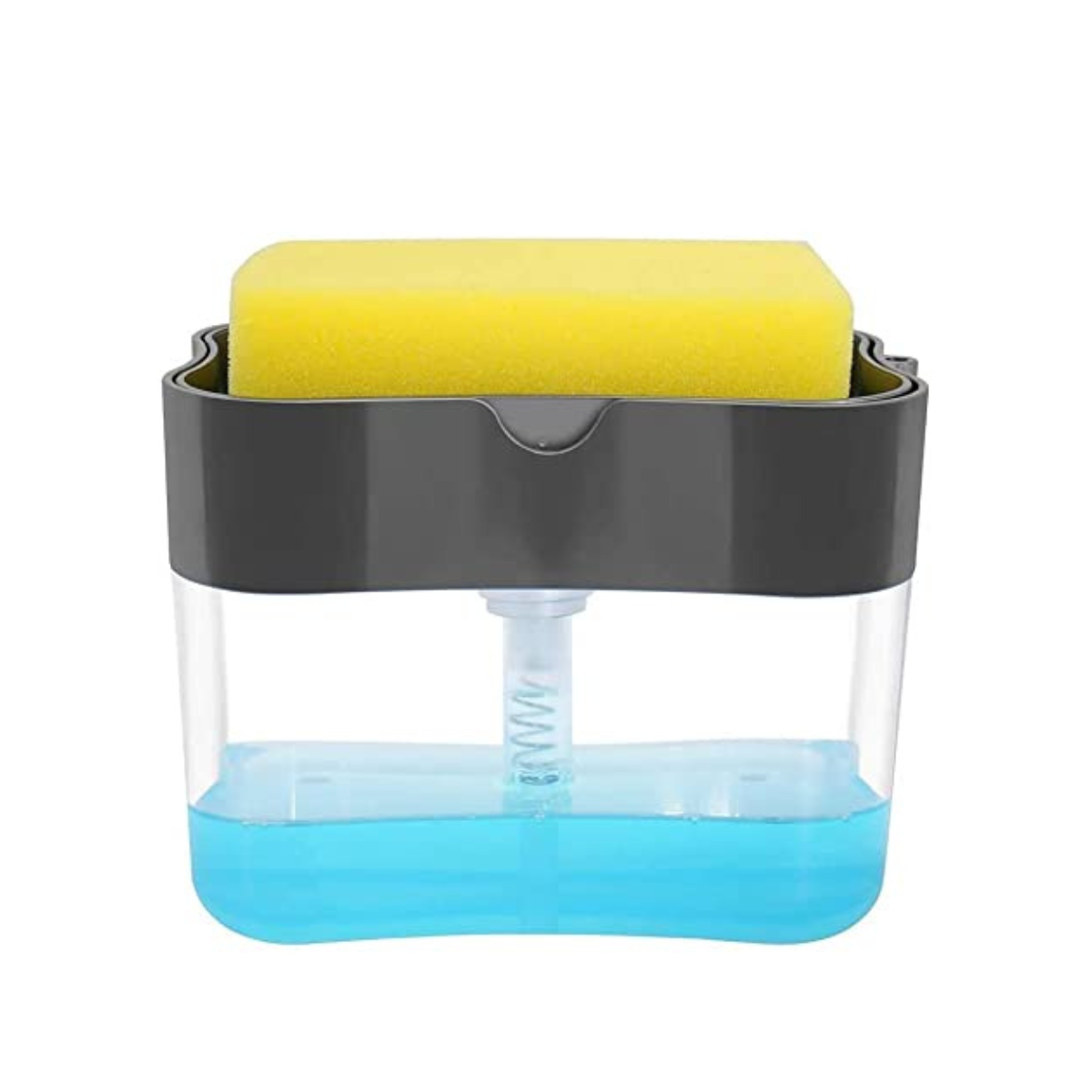 2-in-1 Dish Soap Dispenser Kitchen Dishwasher Liquid Holder - Instant Refill Durable (Soap Dispenser) - Plastic - Black And Green