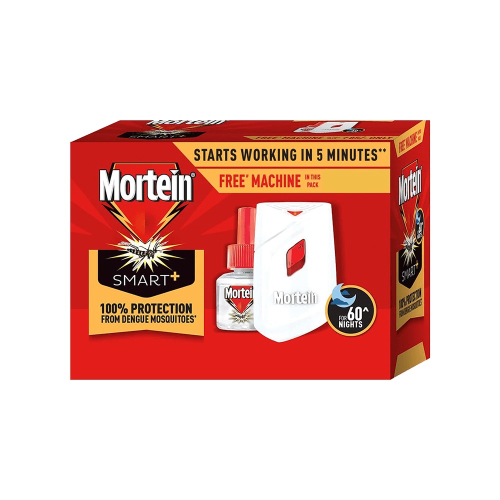 Mortein Smart + - 100% Protection From Dengue Mosquitoes - Free Machine - 45ml + Vaporizing Device
