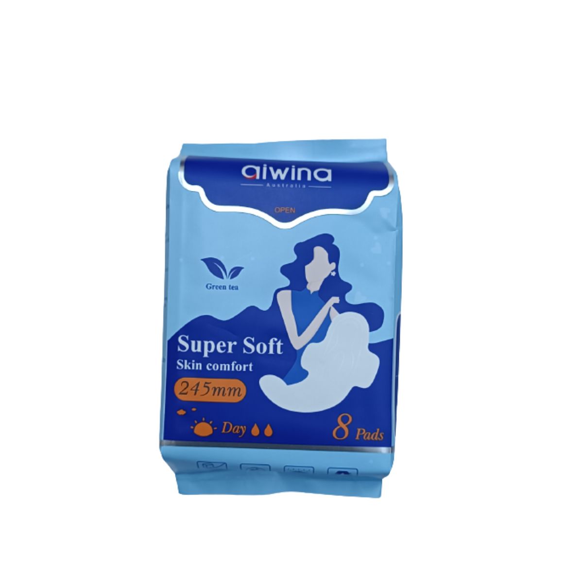 Aiwina Sanitary Napkin - Super Soft - Skin Comfort - Day - 245mm - 8pads