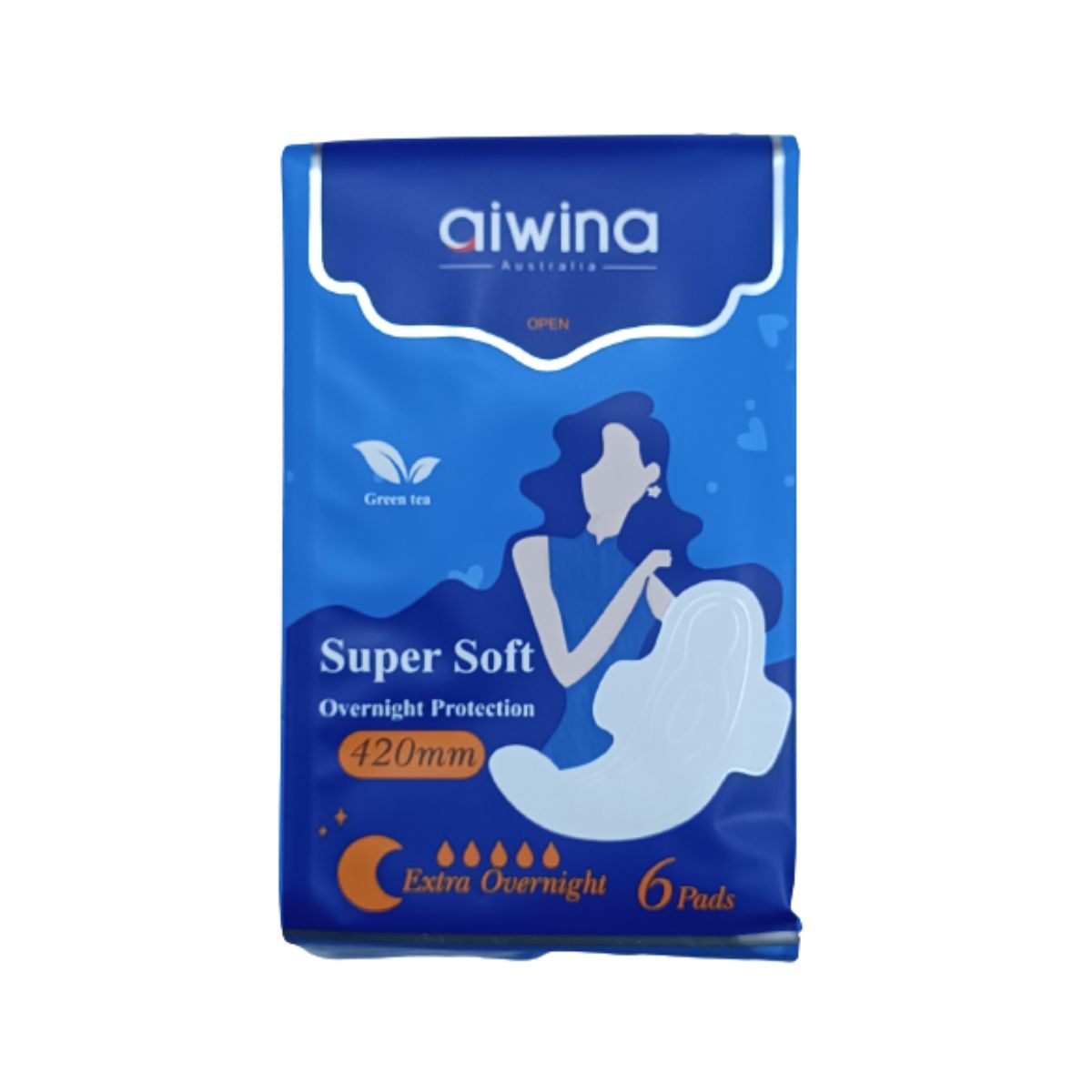 Aiwina Sanitary Napkin - Super Soft - Overnight Protection - Extra Overnight - 420mm - 6pads