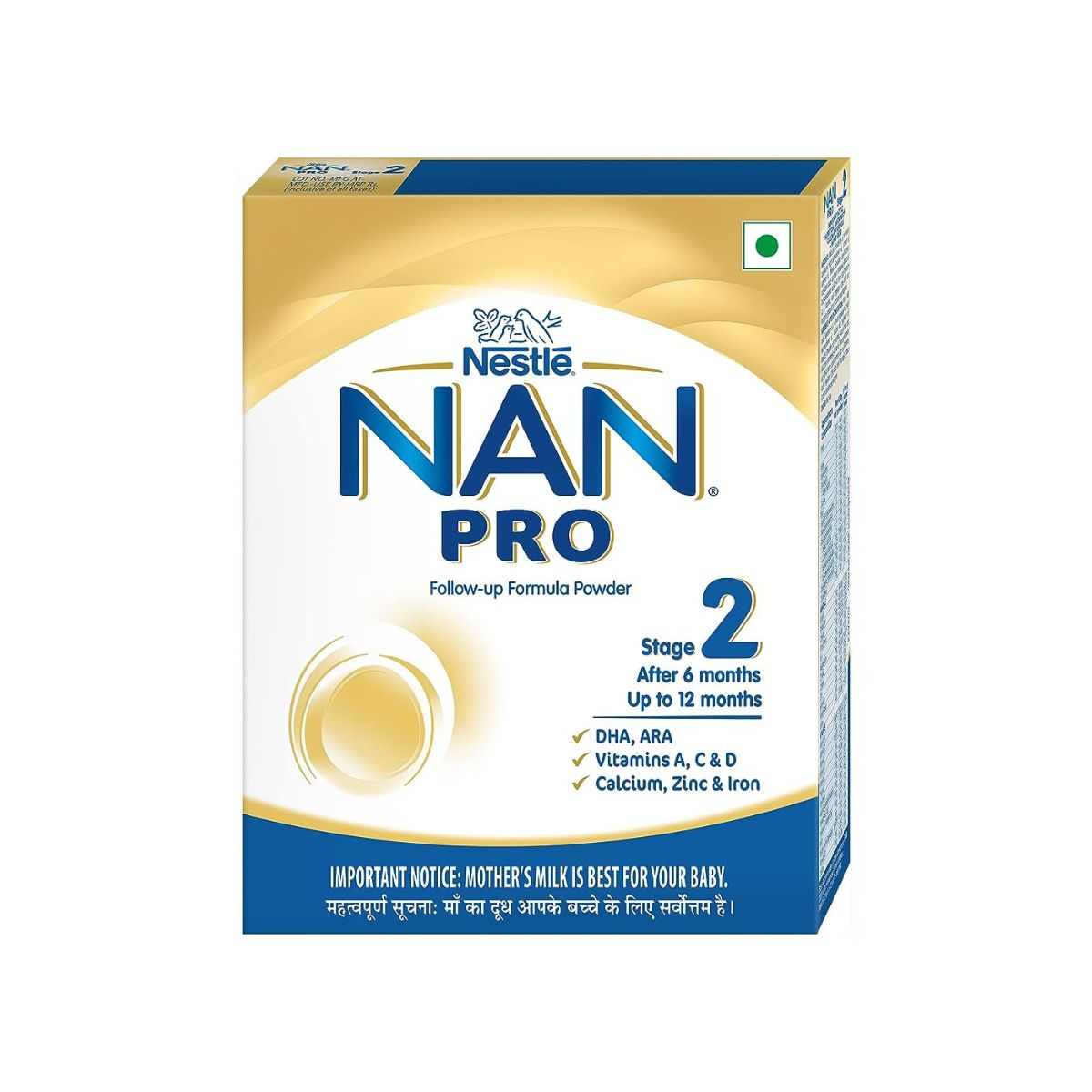 Nestle Nan Pro Stage 2 - After 6 Months Up To 12 Months- Vitamin A, C & D - Calcium , Zinc & Iron - 400g