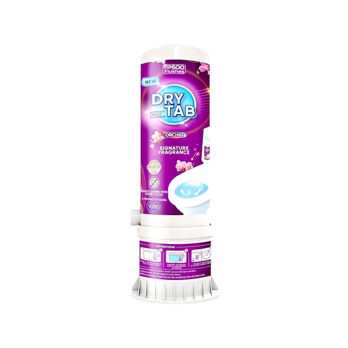 Vaata Dry Tab Automatic Toilet Cleaner - Signature Fragnance - Orchid - Upto 500 Flushes - 170g