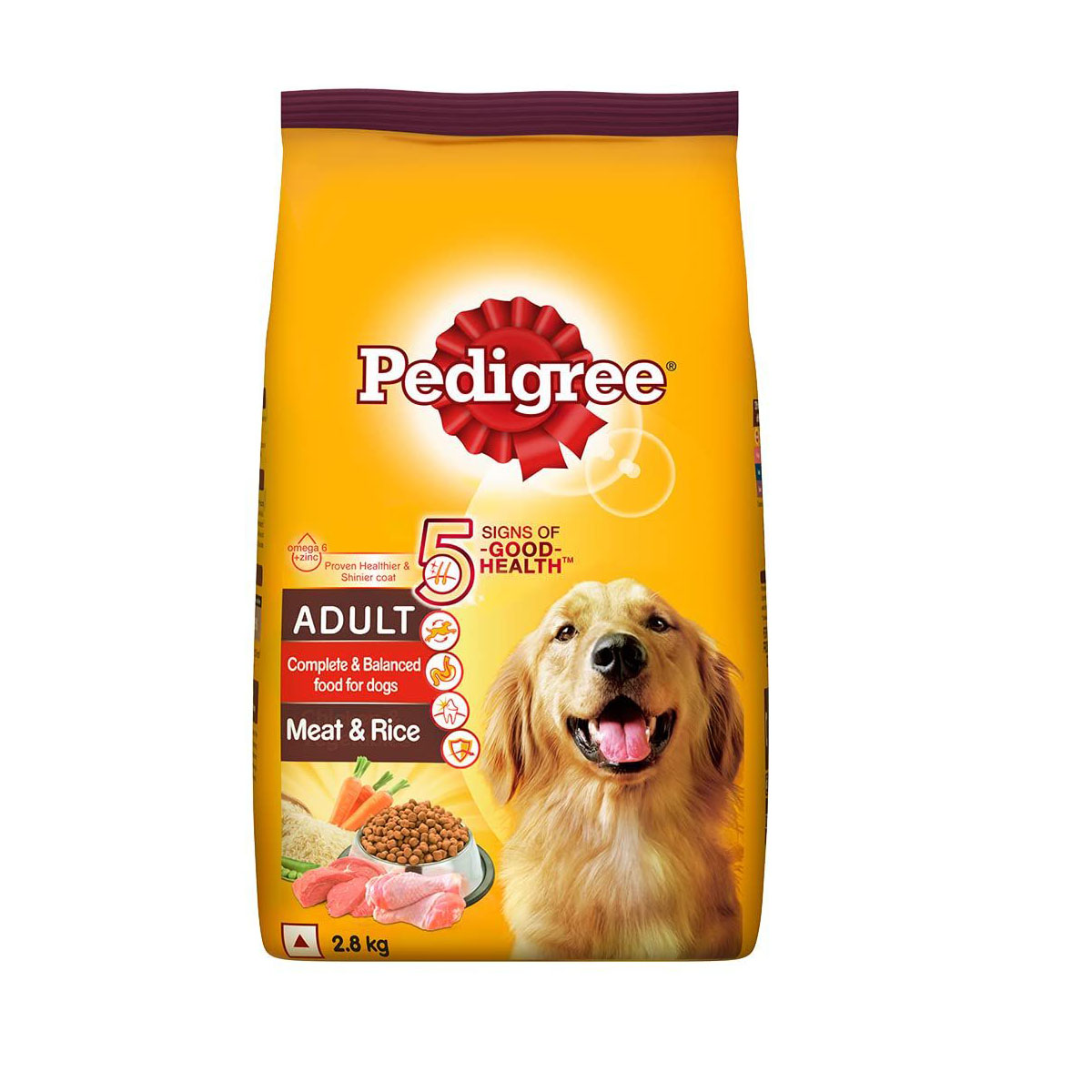 Pedigree Adult Dry Dog Food, Meat & Rice - 2.8 Kg