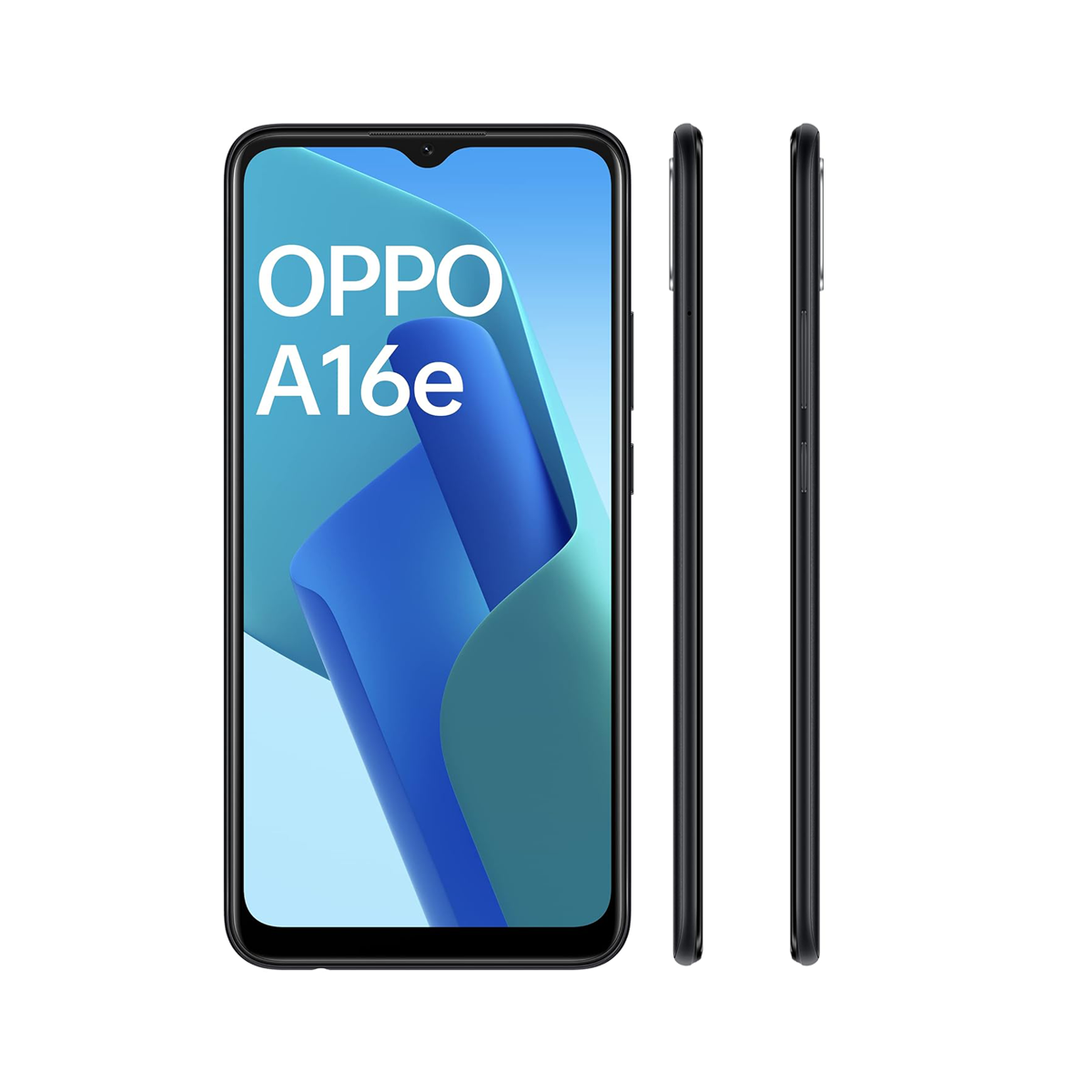 Oppo A16e Mobile Phone, 3/32 - Black, Yellow, & Blue