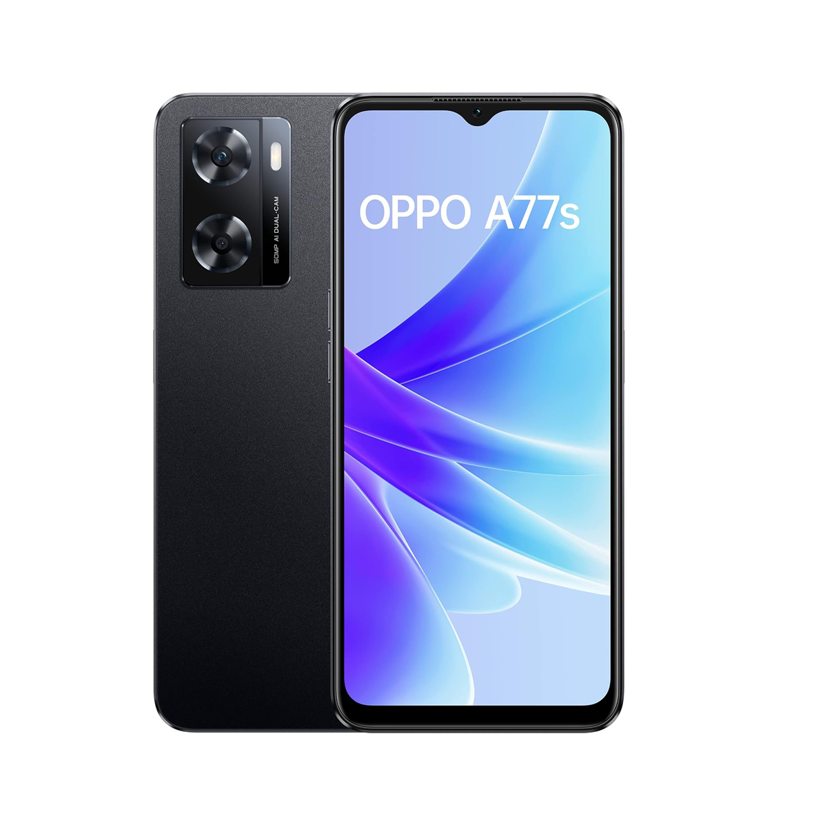 Oppo A77s Mobile Phone, 8/128 - Black, Yellow, & Blue