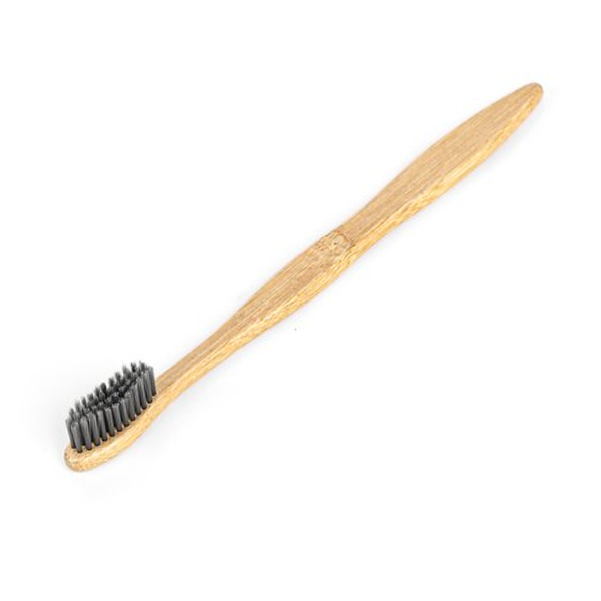 Biodegradable Bamboo Toothbrush Charcoal S-Curve Handle - Black