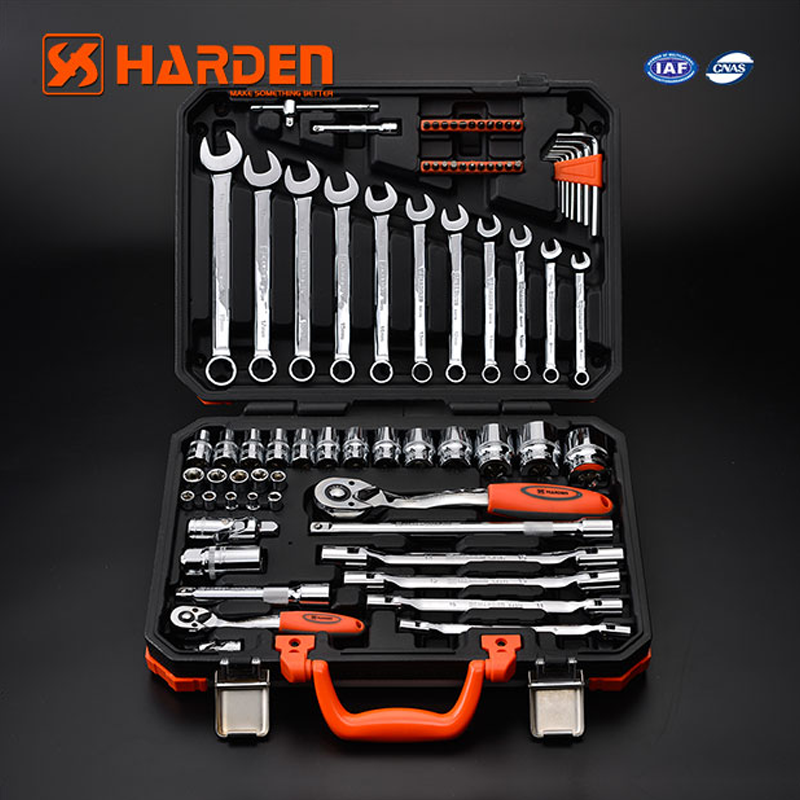 Harden Dr. Socket Set 1/2 Inch & 1/4 Inch 77 Pcs./set.  Vehicle Tools Set/Tool Box, 510677