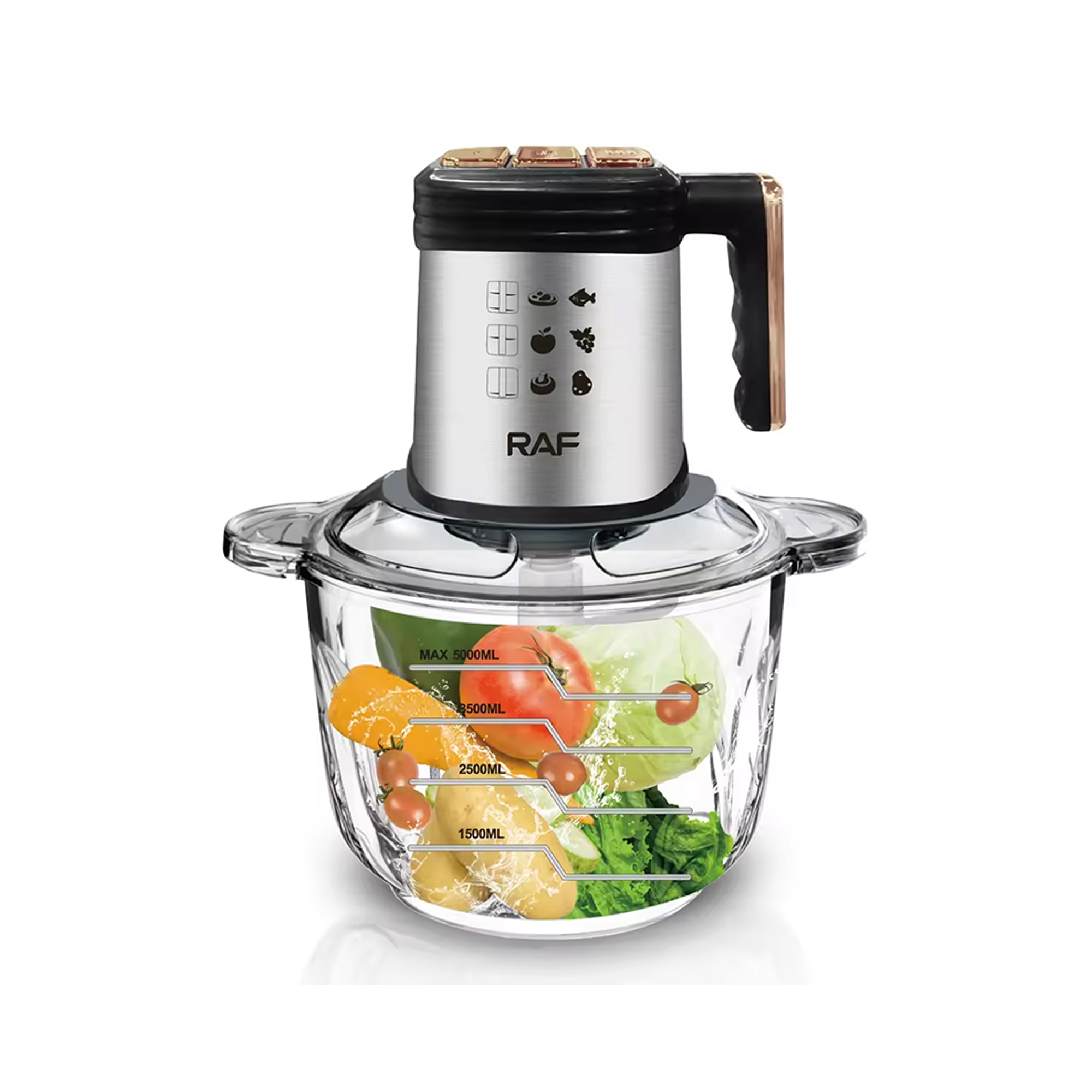 RAF R.3366 Multifunction Food Processor Chopper High Capacity - 5L