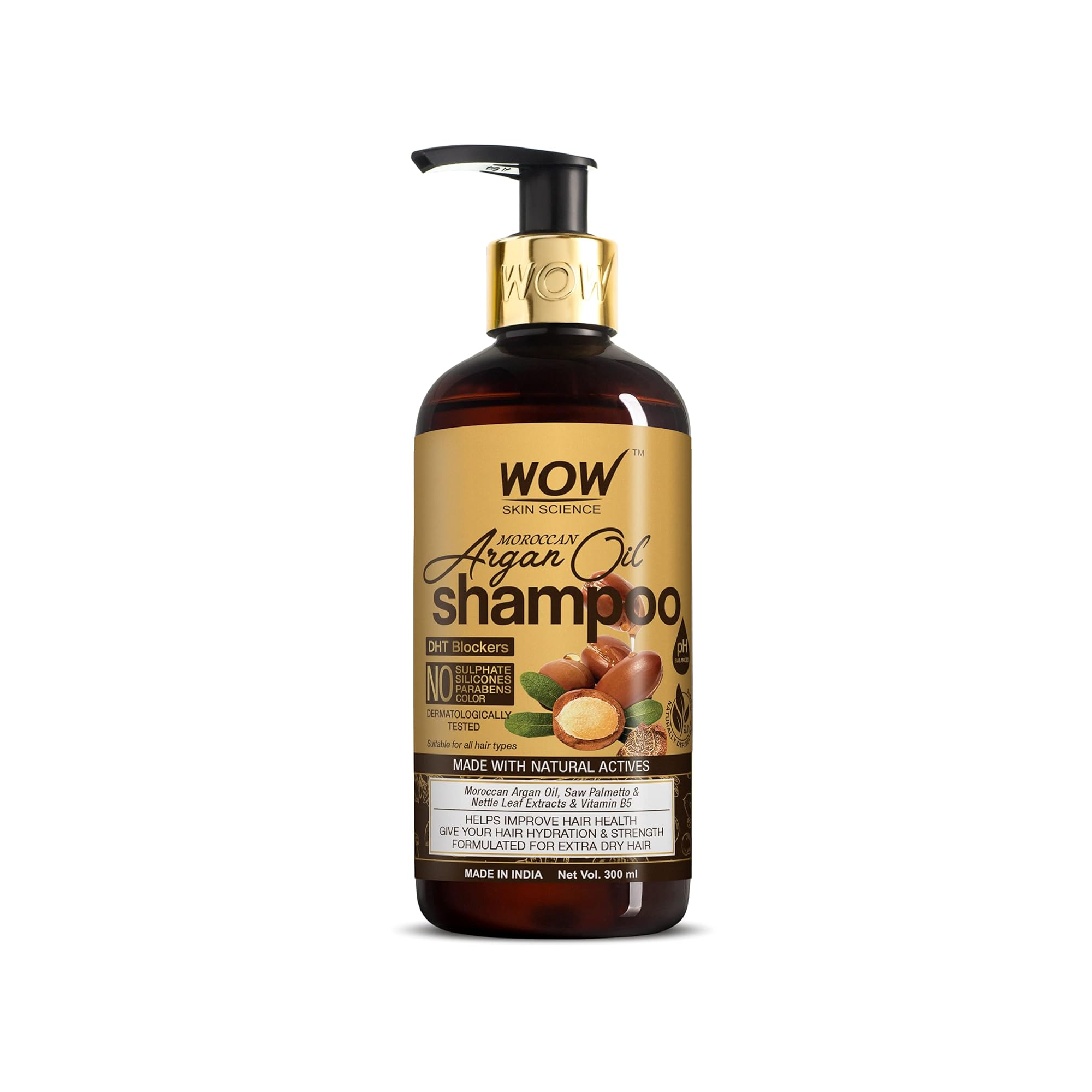 Wow Skin Science Moroccan Argan Oil Shampoo with No Sulphate, Silicon's, Parabens & Color | 300ML