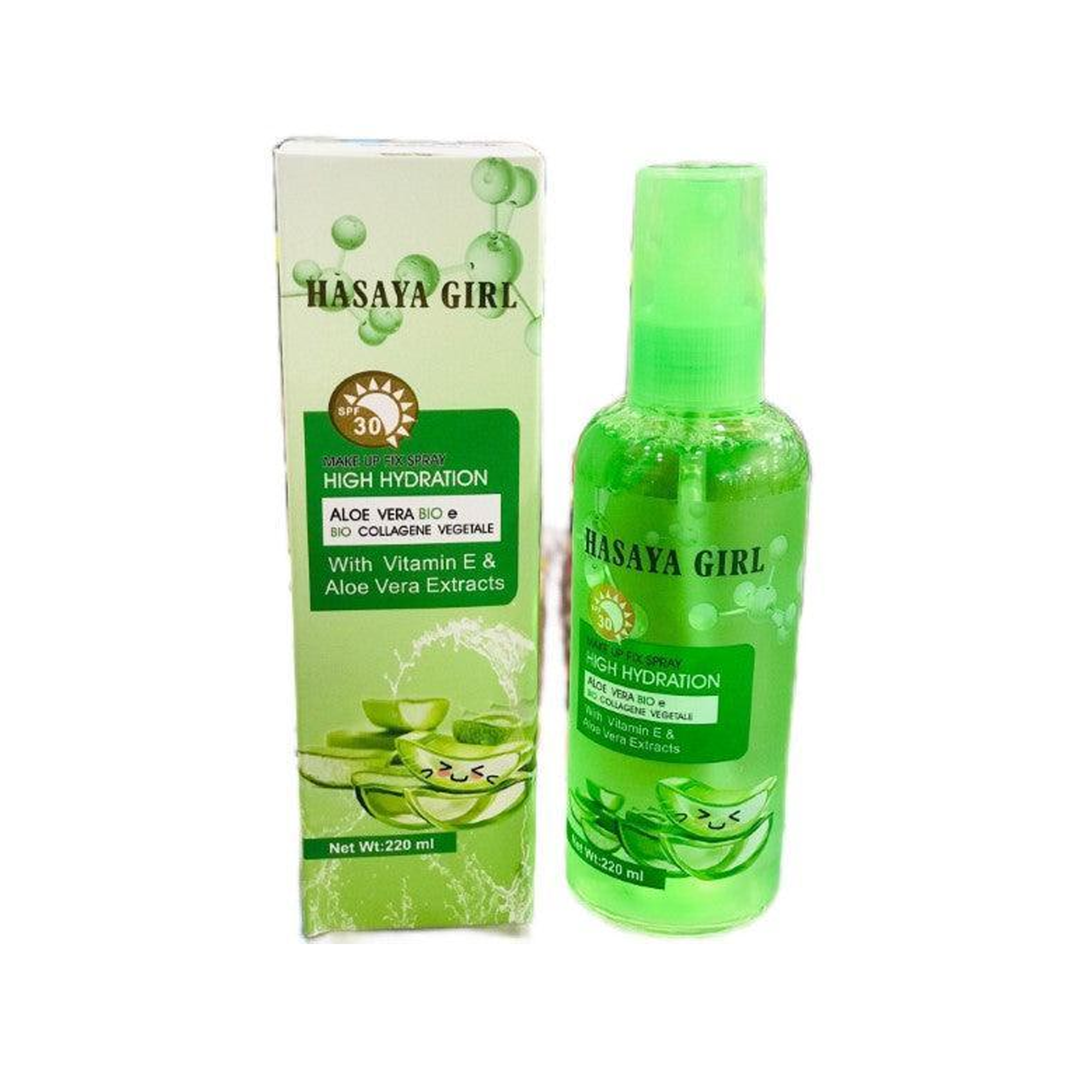 Hasaya Girl Make Up Fix Spray - Aloe Vera - SPF 30+ -JH-3741 - 165ml