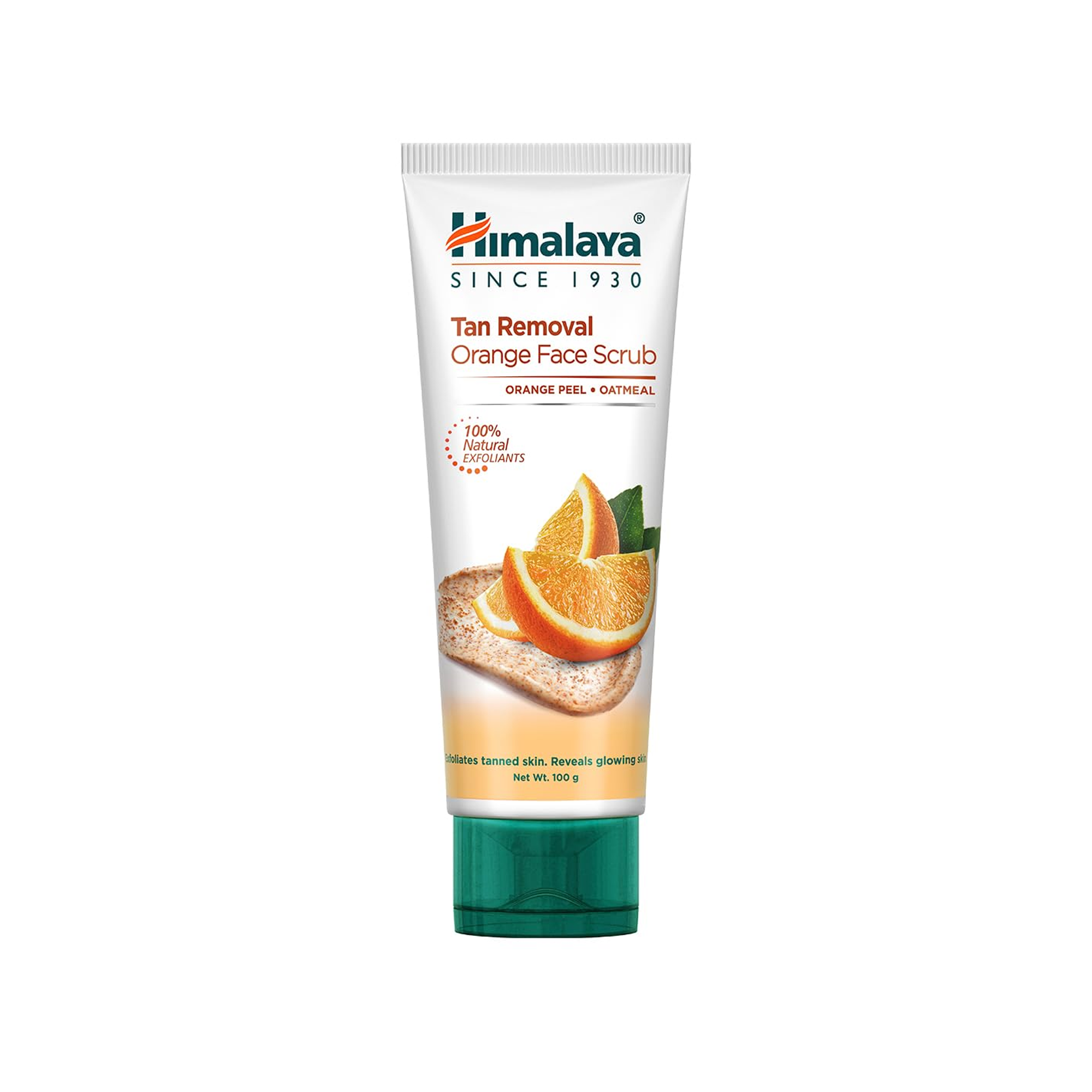 Himalaya Face Scrub - Tan Removal - Orange Peel Oatmeal - 100% Natural Exfoliants - Since 1930 - 100g