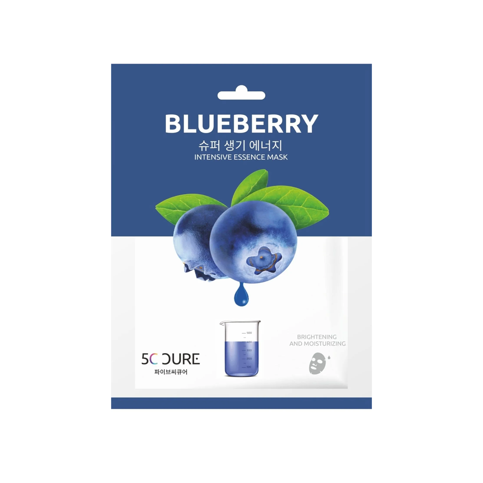 Korean 5C Cure Blueberry Intensive Essence Mask, 25ml