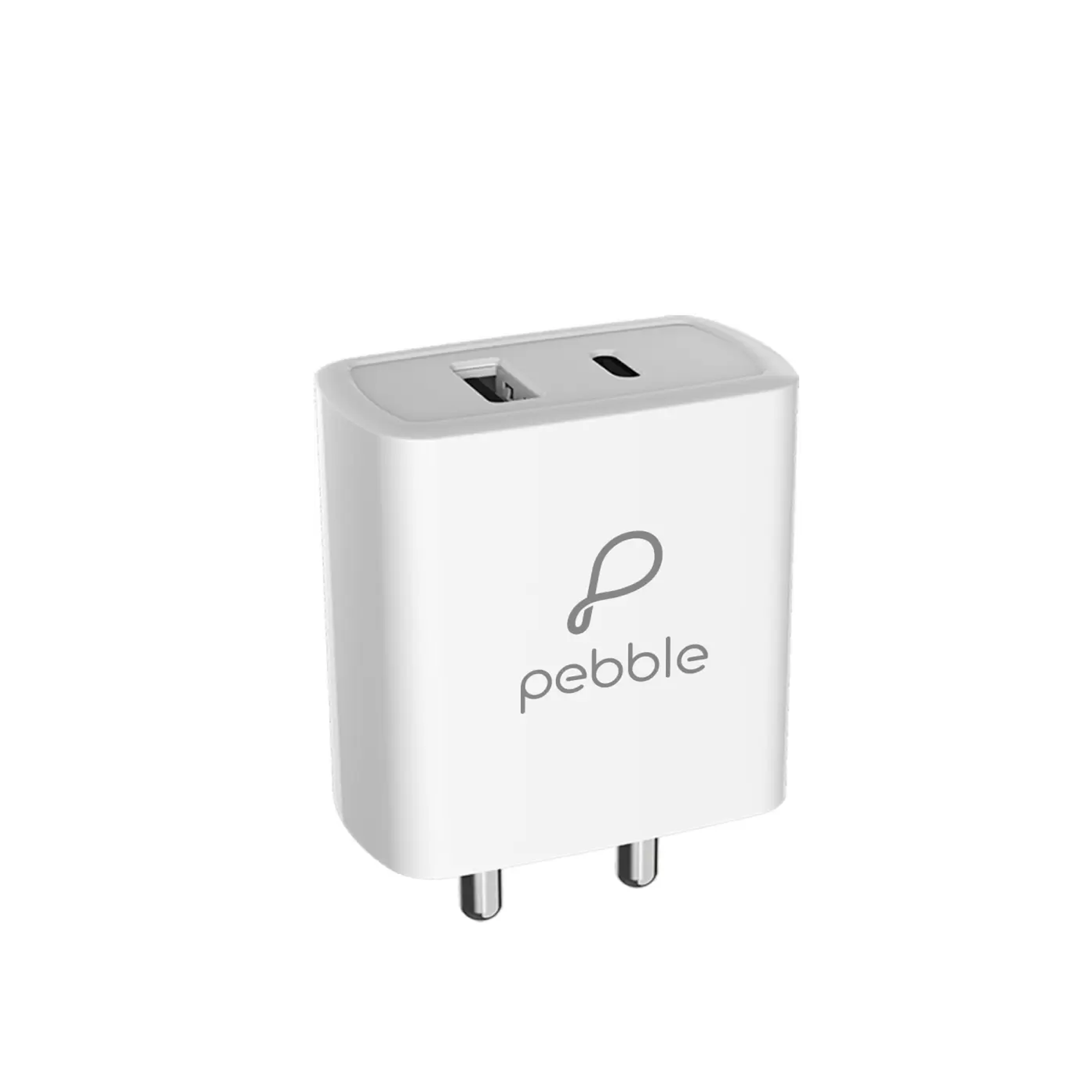 Pebble Ultra Fast Adapter PWC23 - QC 3.0+PD Charger - 18W - White