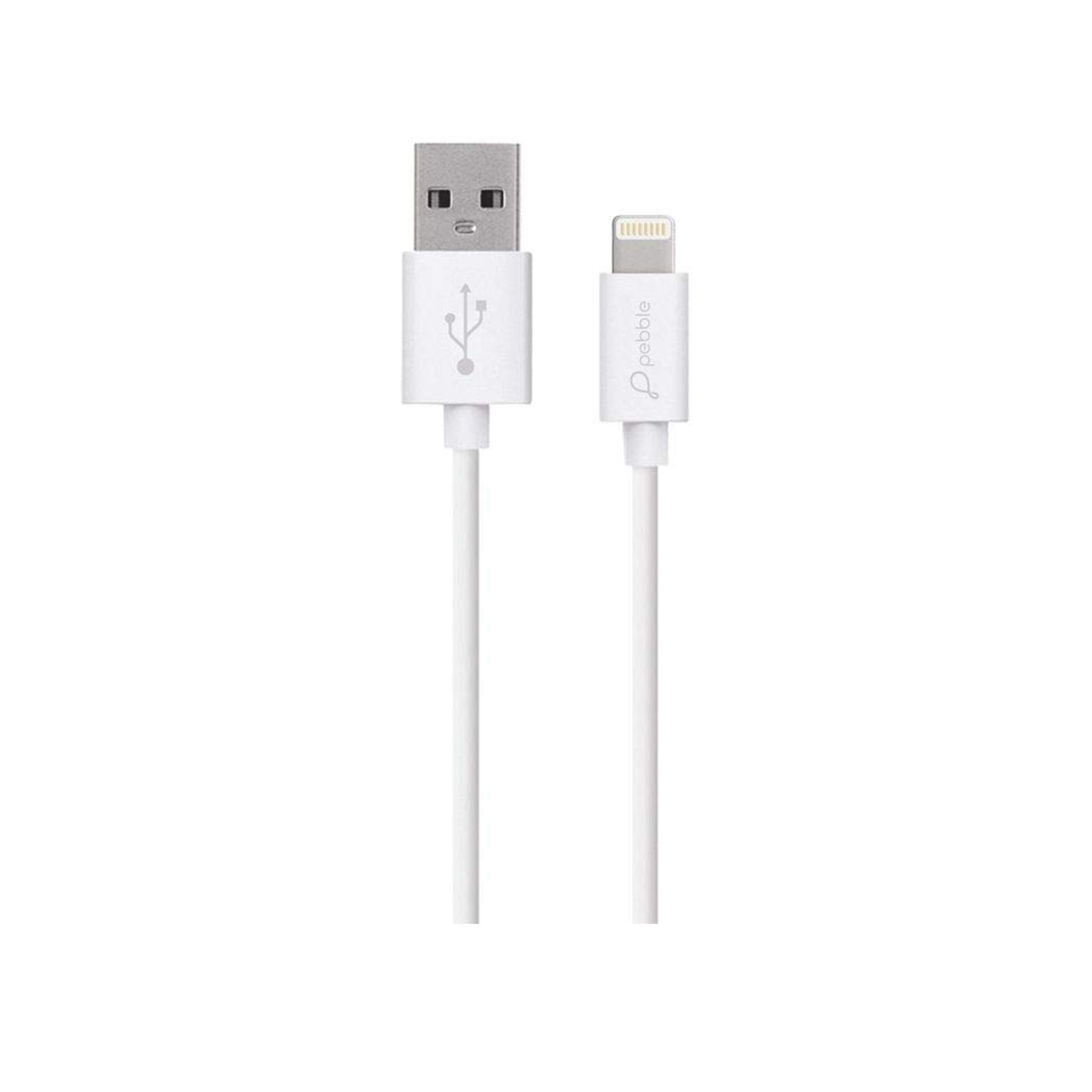 Pebble Fast Charging USB Cable PBCL10 - Lightning Charge And Sync Cable 2.4A - White