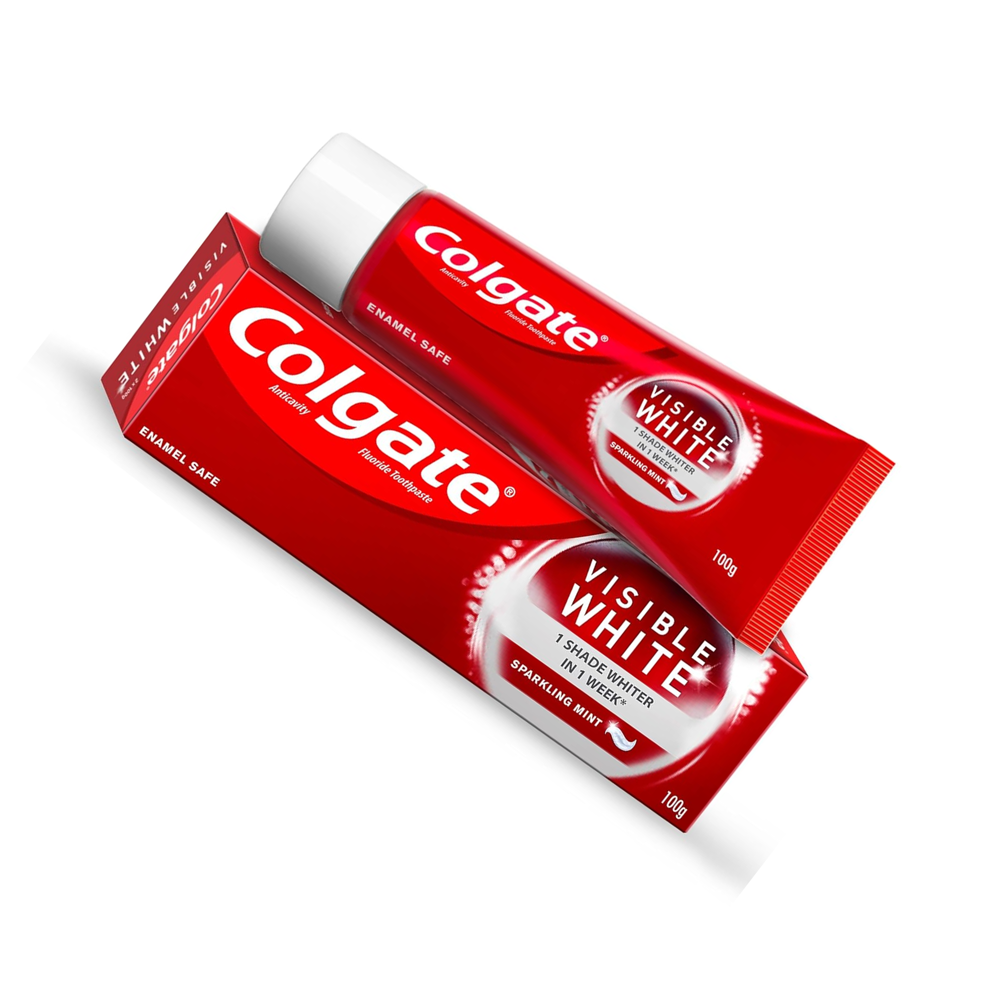 Colgate Visible White - 1 Shade Whiter In 1 Week - Sparkling Mint - 2 X 100g