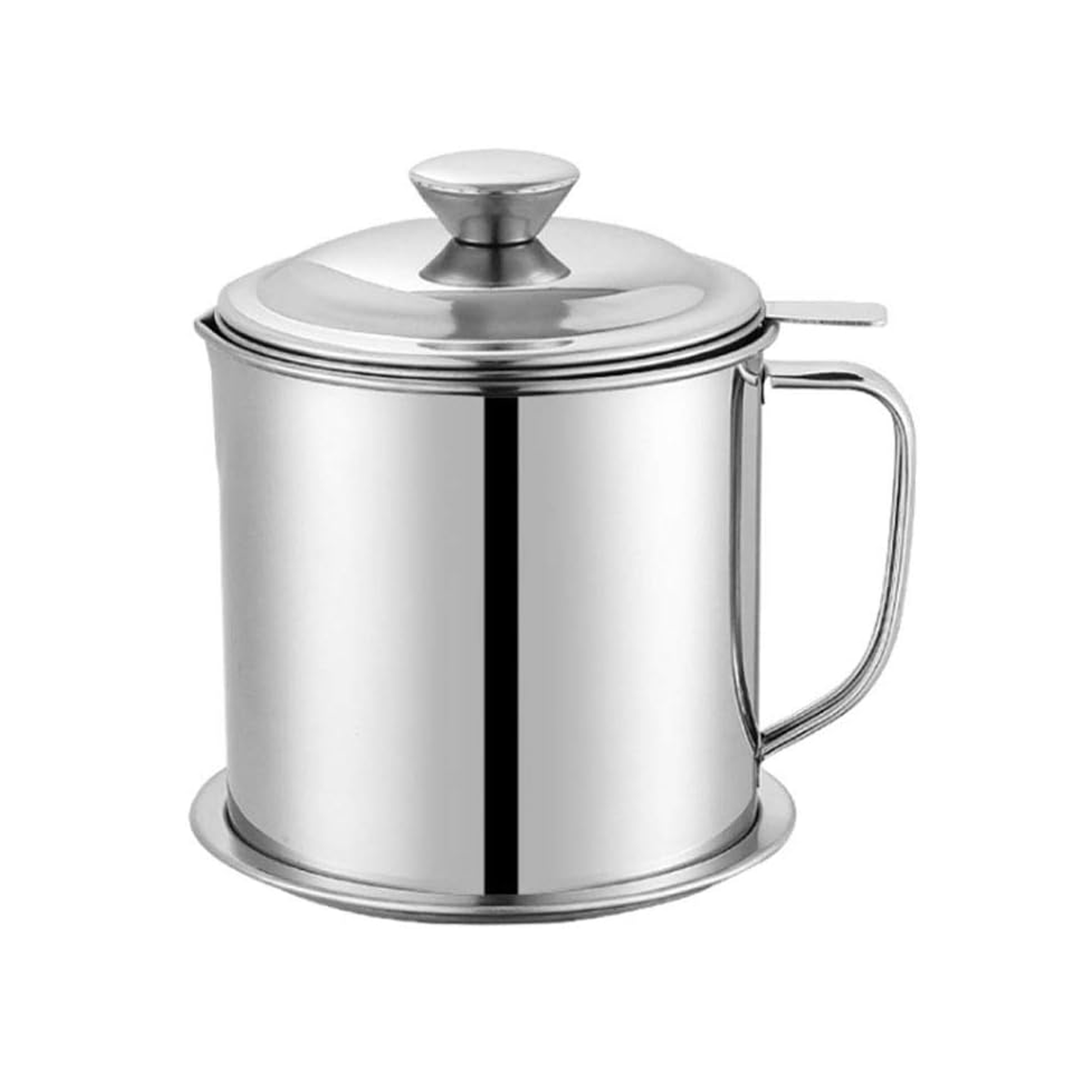 Stainless Steel Oil Pot Oil Strainer Pot Oil Stortage Pot Oil Filtration Container 1.3 Liter