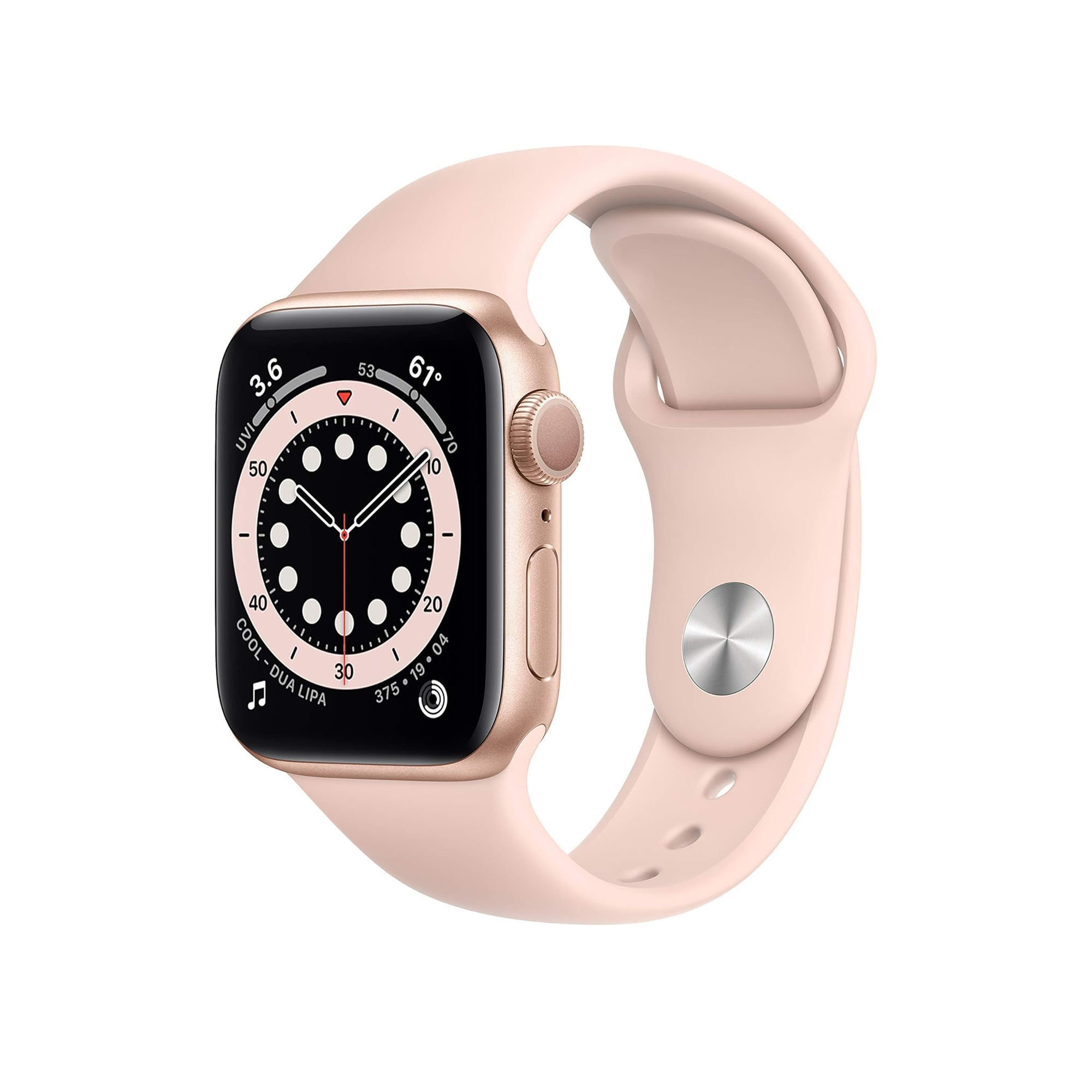 New Apple Watch Series 6 (GPS, 40mm) - Gold Aluminium Case With Pink And Sport Band