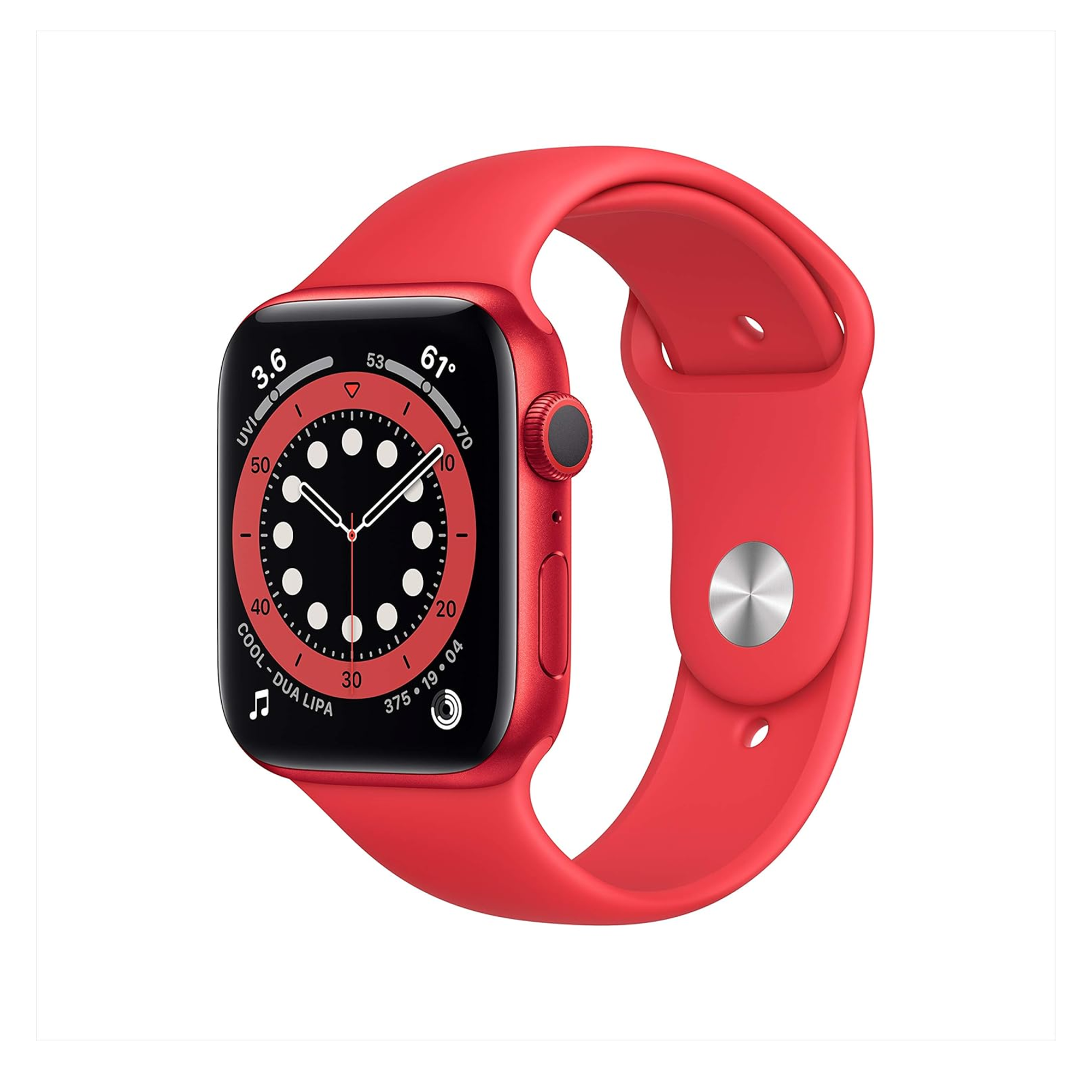 Apple Watch Series 6 (GPS) - Aluminum Case With Red Sport Band | 44mm