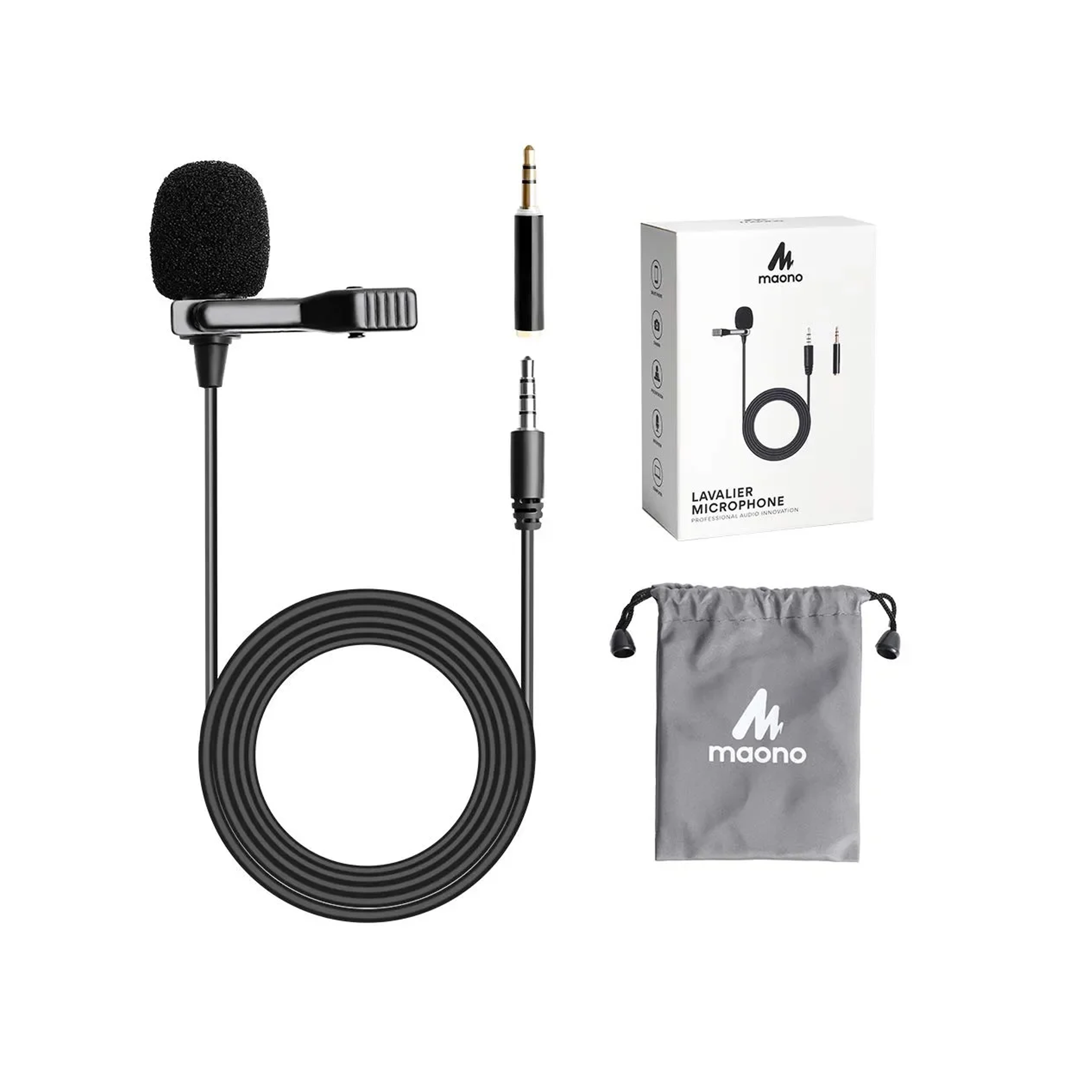 Maono AU-402l Cost-Effective Multipurpose Lavalier Microphone 3.5mm Jack- VMI Direct