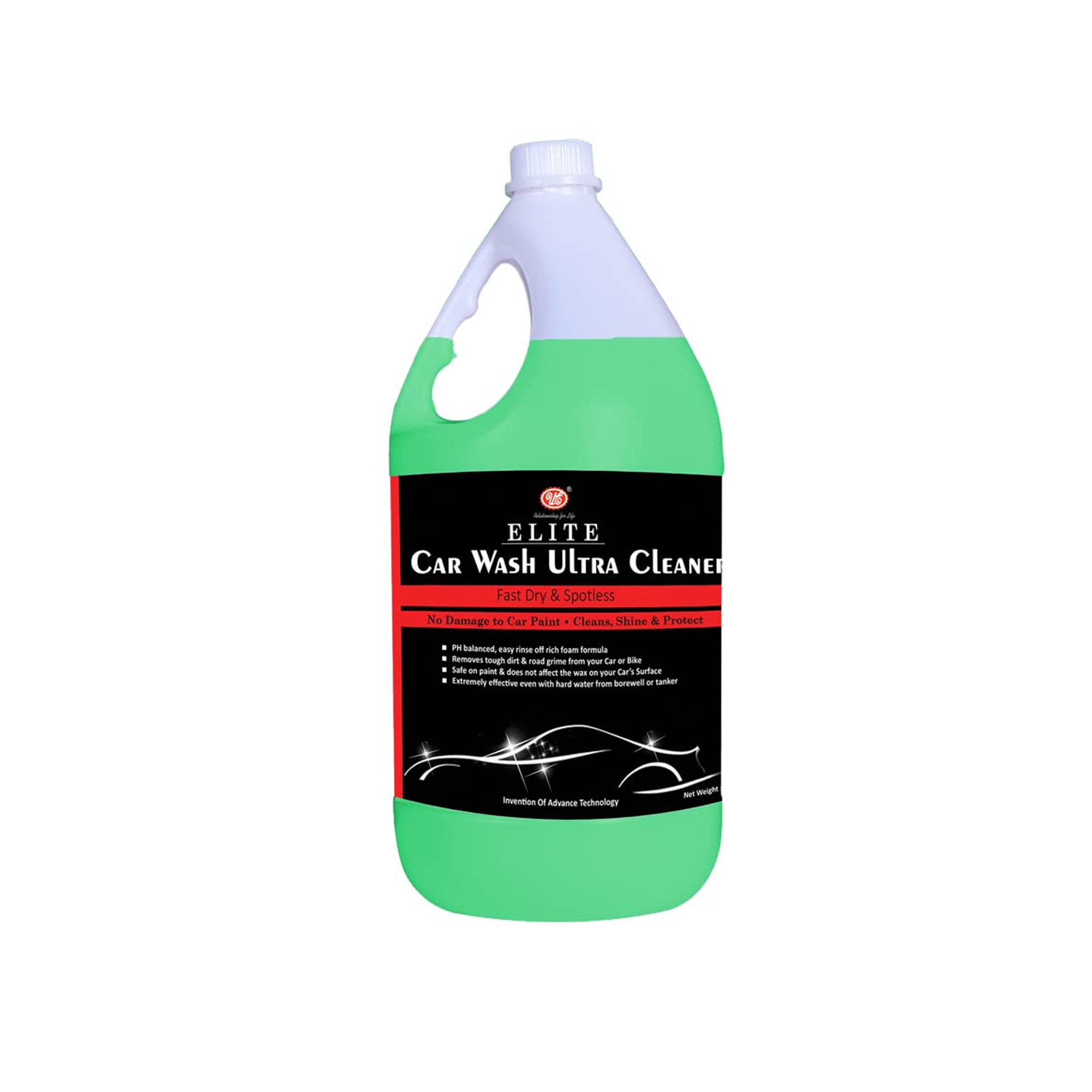 UE Elite Car Wash Ultra Cleaner- Fast Dry & Spotless - No Damage To Car Paint - 5L