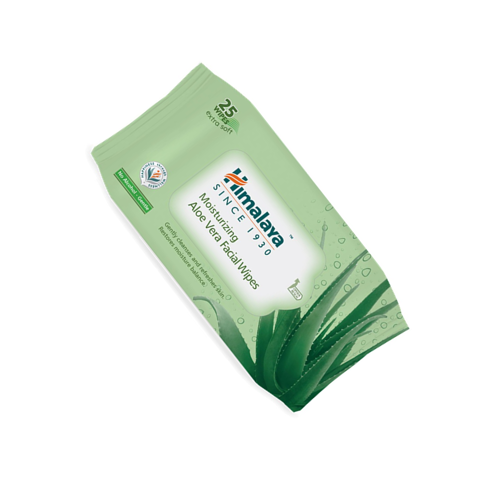 Himalaya Moisturizing Aloe Vera Facial Wipes - Gently Cleanses And Refreshes Skin - 25pcs Usable Sheets