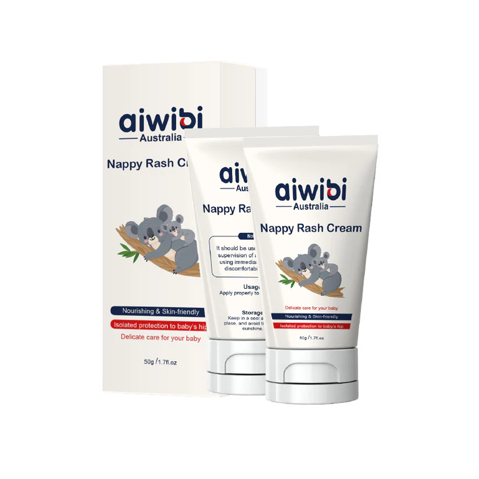 Aiwibi Baby Nappy Rash Cream - Nourishing & Skin-Friendly - Isolated Protection To Baby's Hip - 50ml