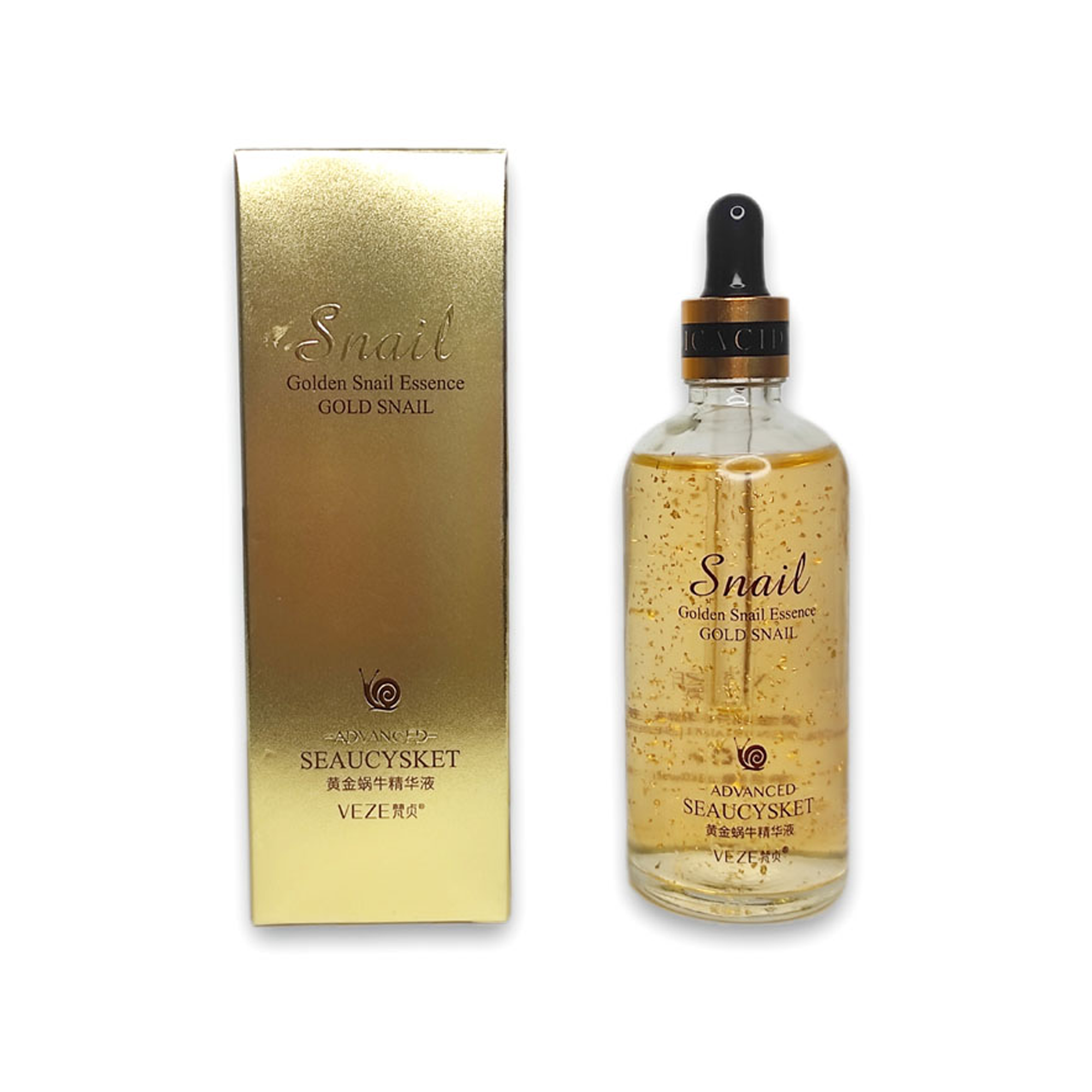 Tanako 24 Gold Snail Liquid for Brightens Skin Tone Moisturizes And Shrinks Pores, 100ml, (0470)