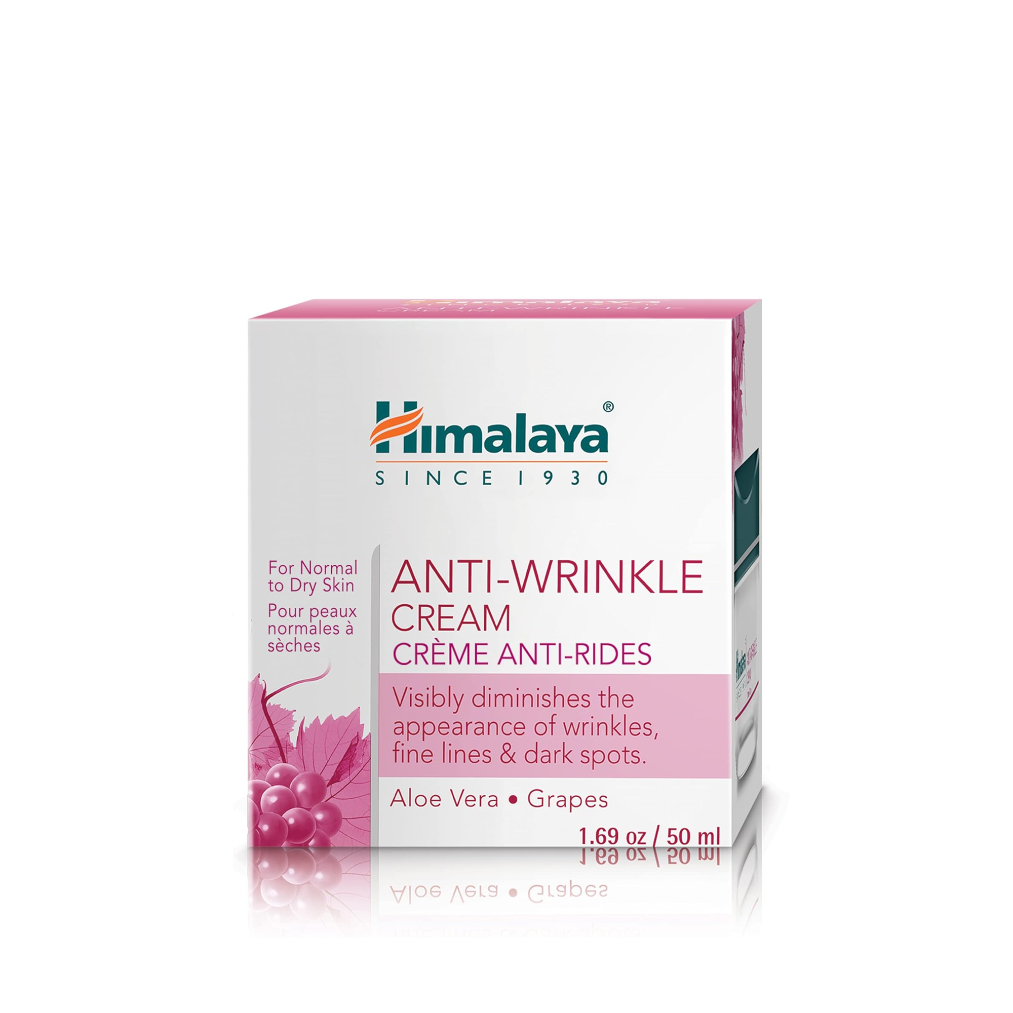 Himalaya Anti-Wrinkle Cream - Reduces Wrinkles, Fine Lines & Age Spots - Aloe Vera + Grapes - 50g