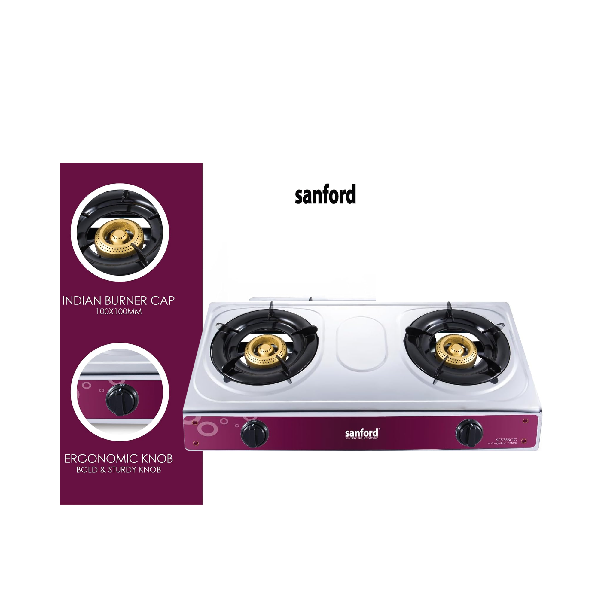 Sanford Double Burner Gas Stove SF5353GC