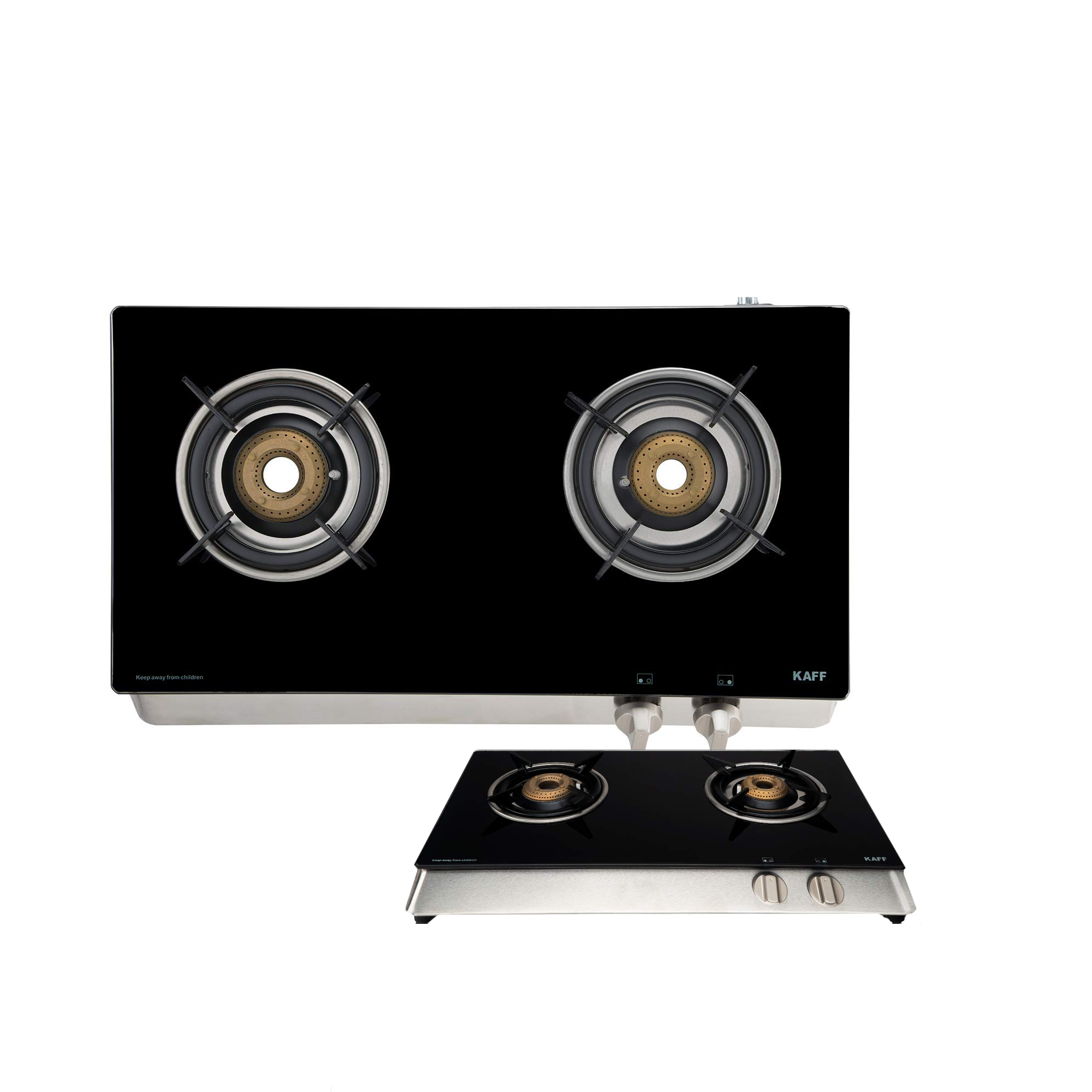 Kaff KC 60 2BSB - SS Glass Manual Gas Stove  (2 Burners)