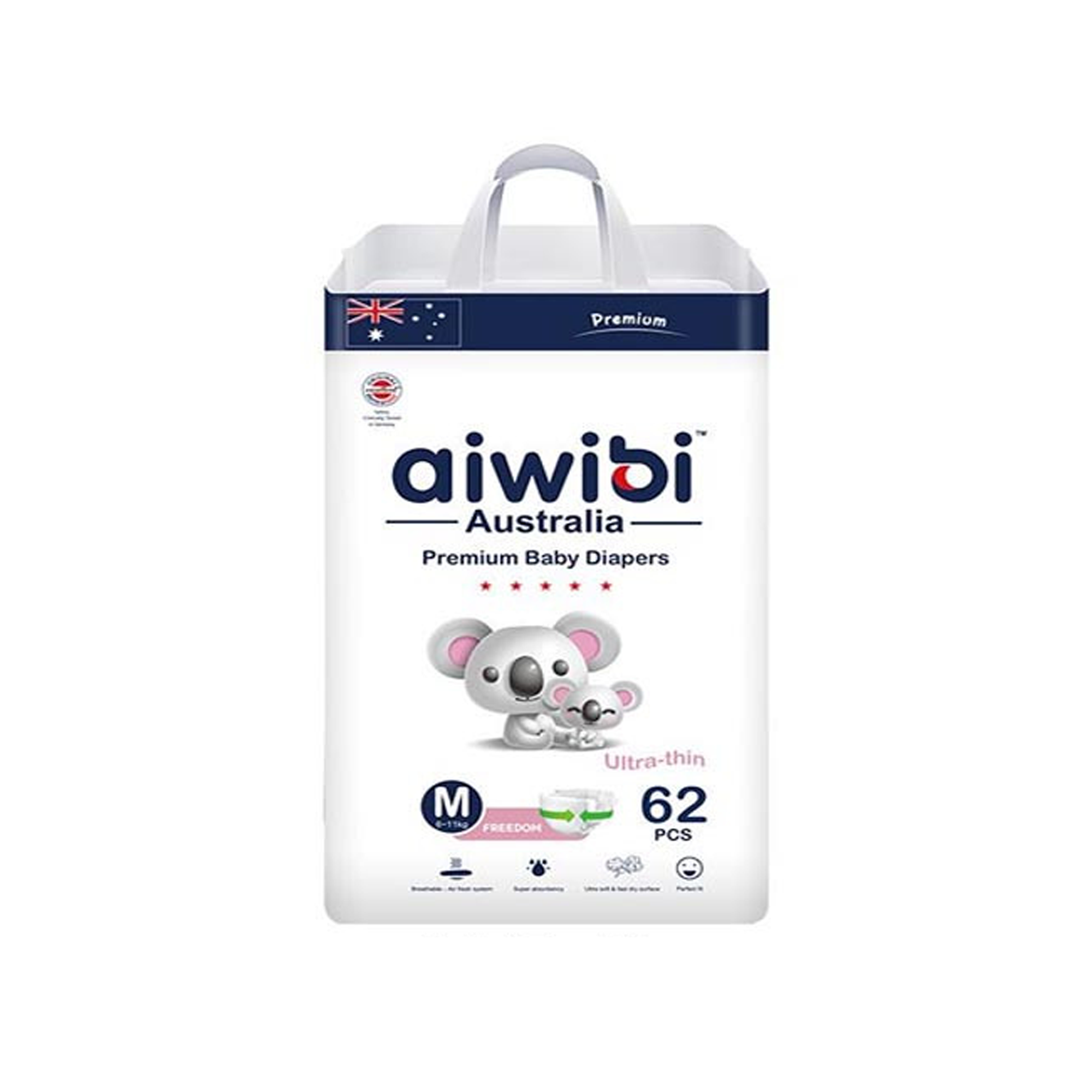 Aiwibi Baby Diaper - M(5-9kg) - 54pcs