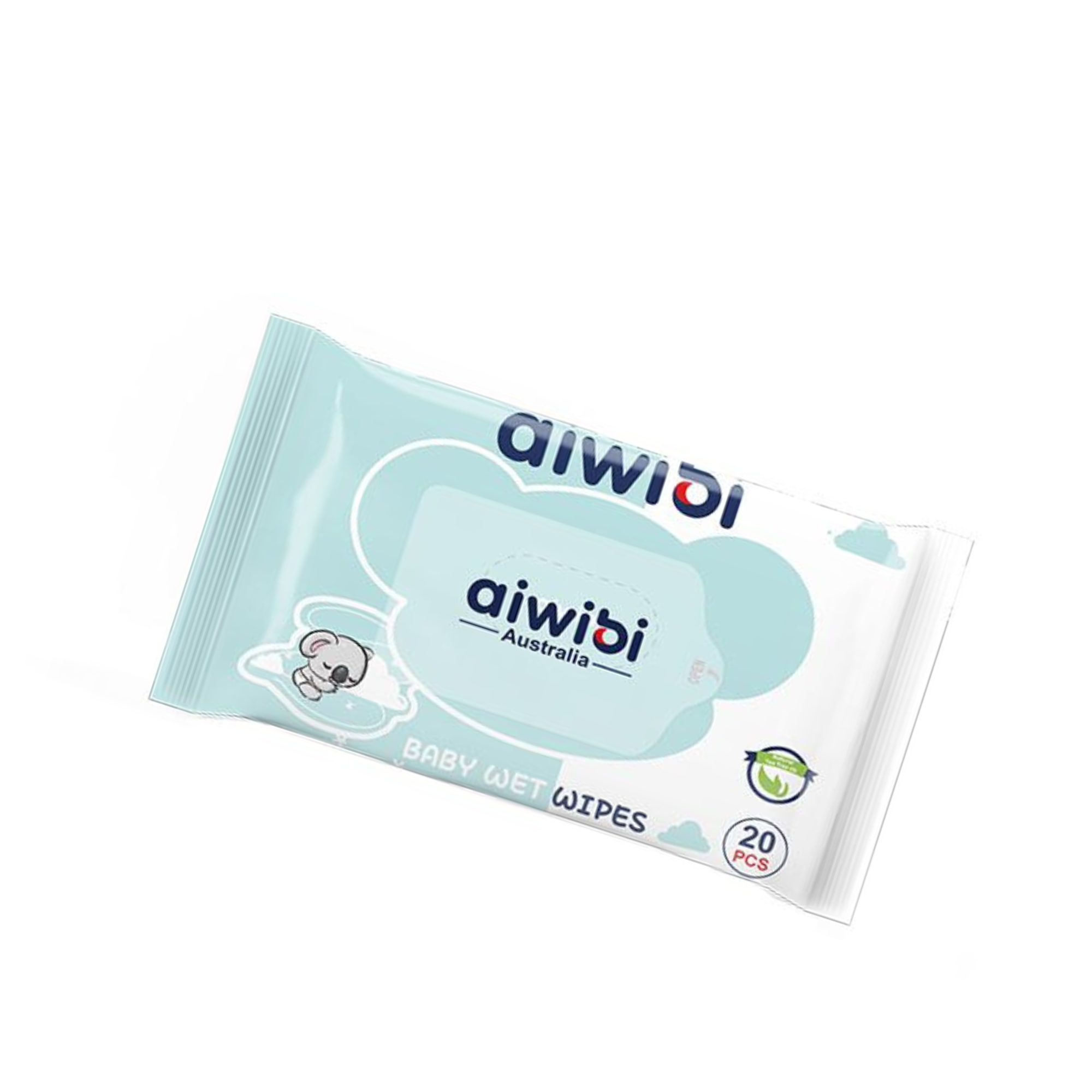 Aiwibi 100% Skin-friendly Baby Wet Wipes - 20 Pcs - Blue