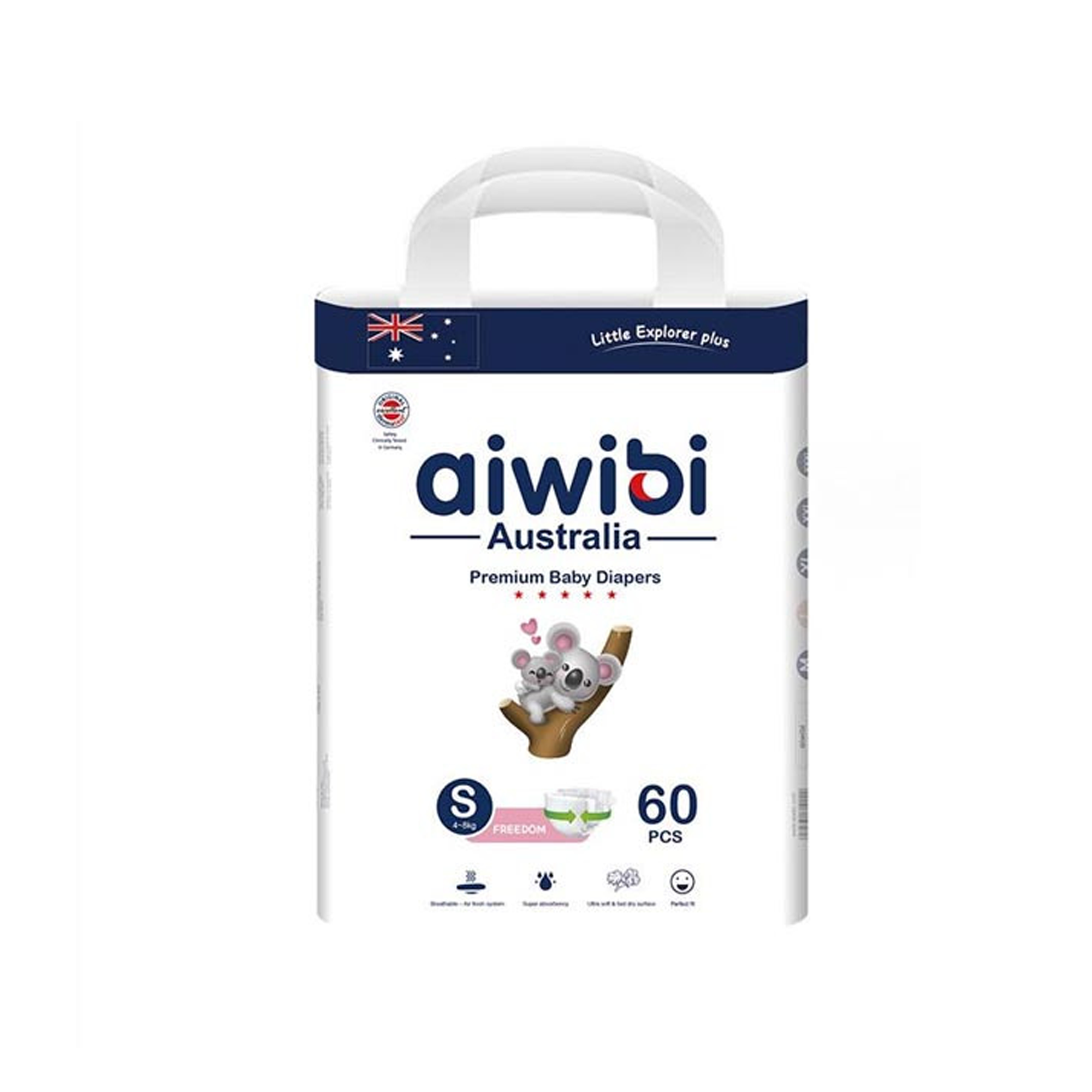 Aiwibi Baby Diaper - S(3-6Kg) - 60pcs