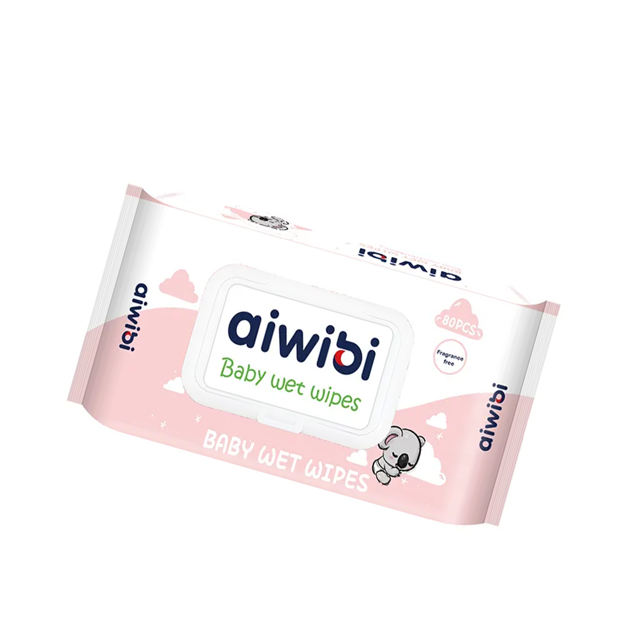 Aiwibi 100% Skin-friendly Baby Wet Wipes - 20 Pcs - Pink