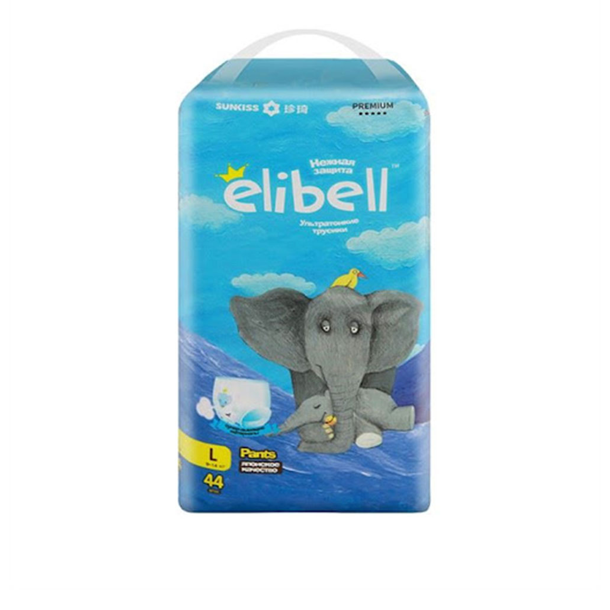 Elibell Baby Pants - L (9~14Kg) - 44 Pcs | Free Delivery In Thimphu